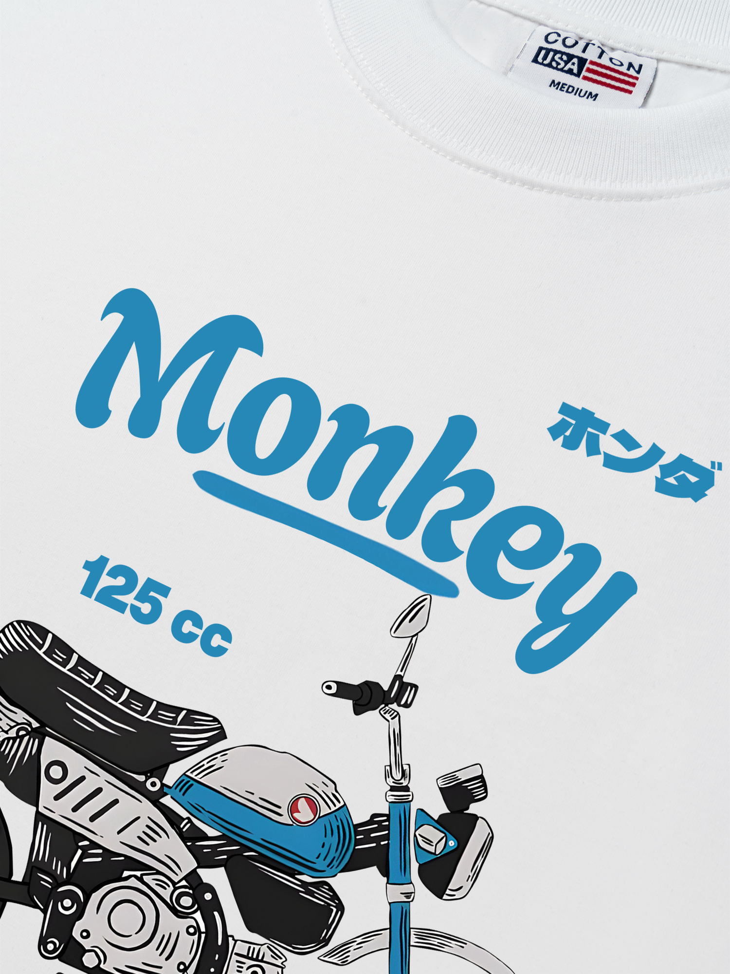 Áo Thun Relaxed Fit Motorbike Monkey 125cc blue