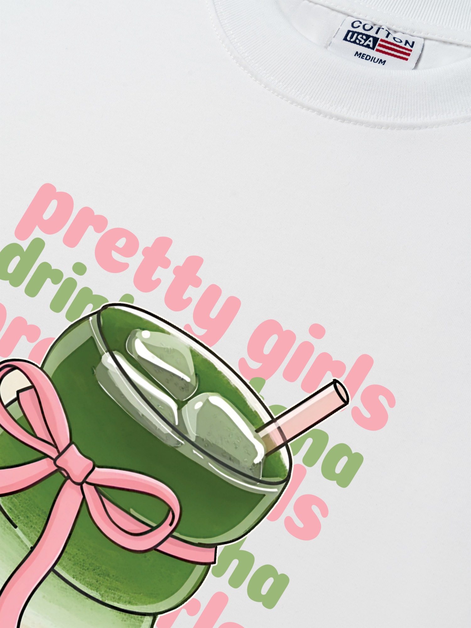 Áo Thun Relaxed Fit Daily Cup Pretty Girls Drink Matcha