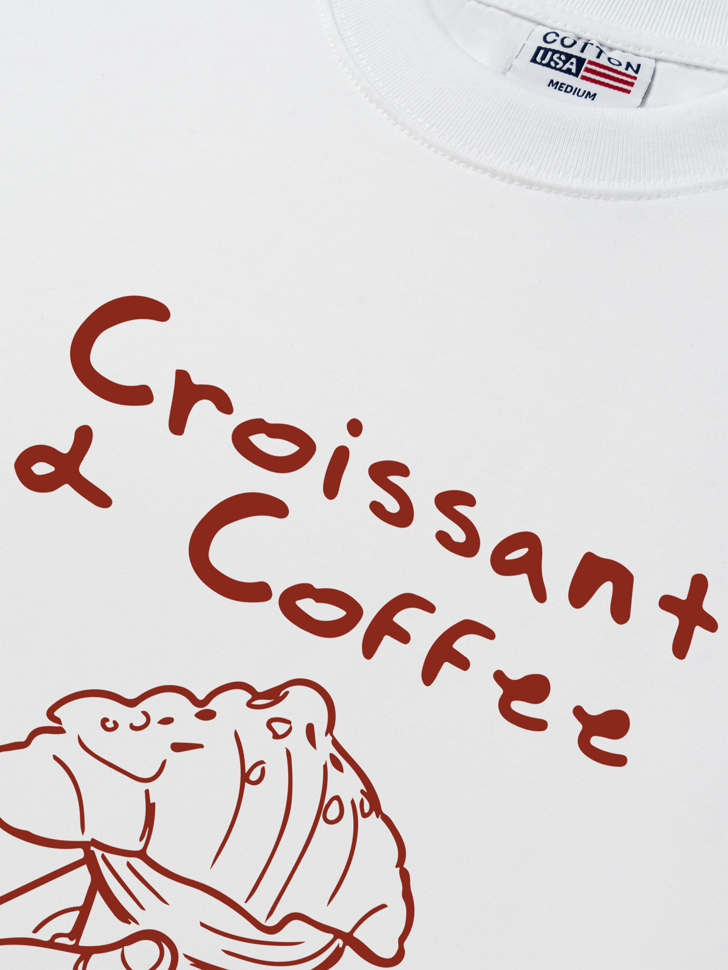 Áo Thun Relaxed Fit Daily Cup Croissant & Coffee For Breakfast