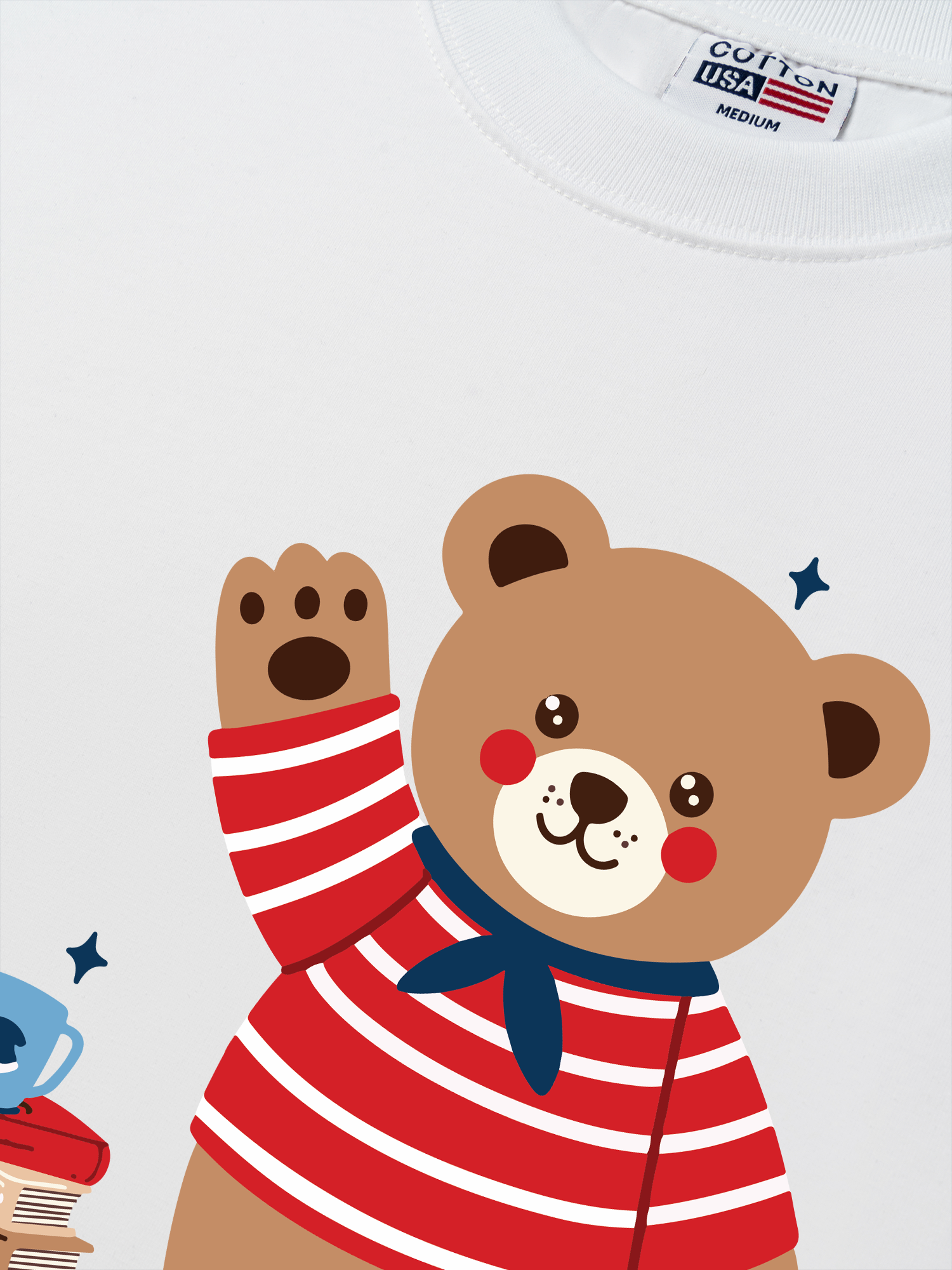 Áo Thun Relaxed Fit Bear Town Bear With Books