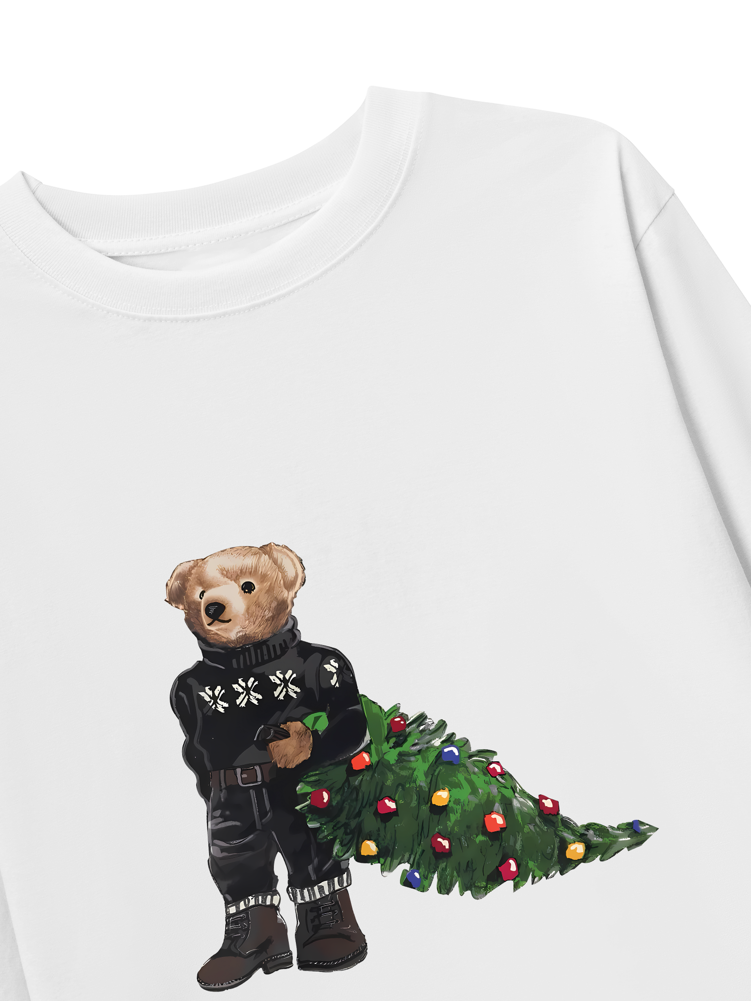 Áo Thun Dài Tay Bear With Xmas Tree