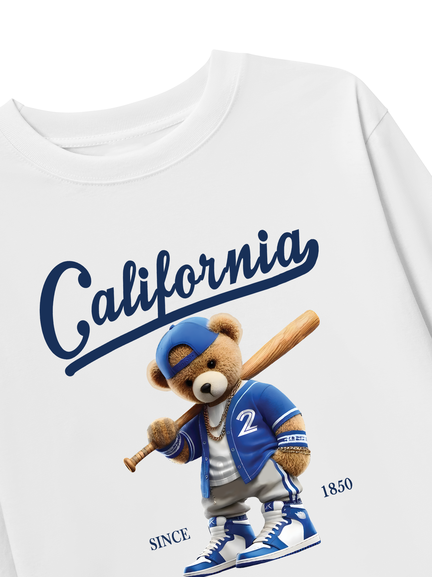 Áo Thun Dài Tay Baseball California Blue Teddy