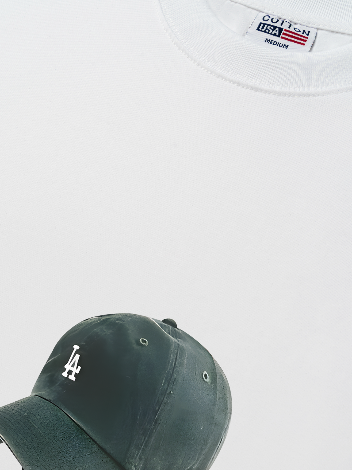 Áo Thun Relaxed Fit USA Los Ageles Green Hat