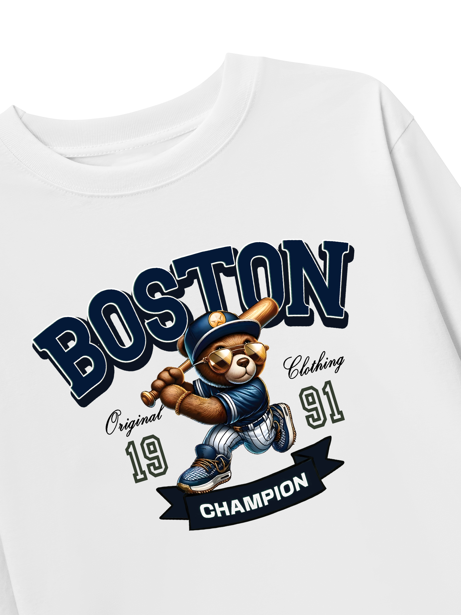 Áo Thun Dài Tay Baseball Boston Teddy