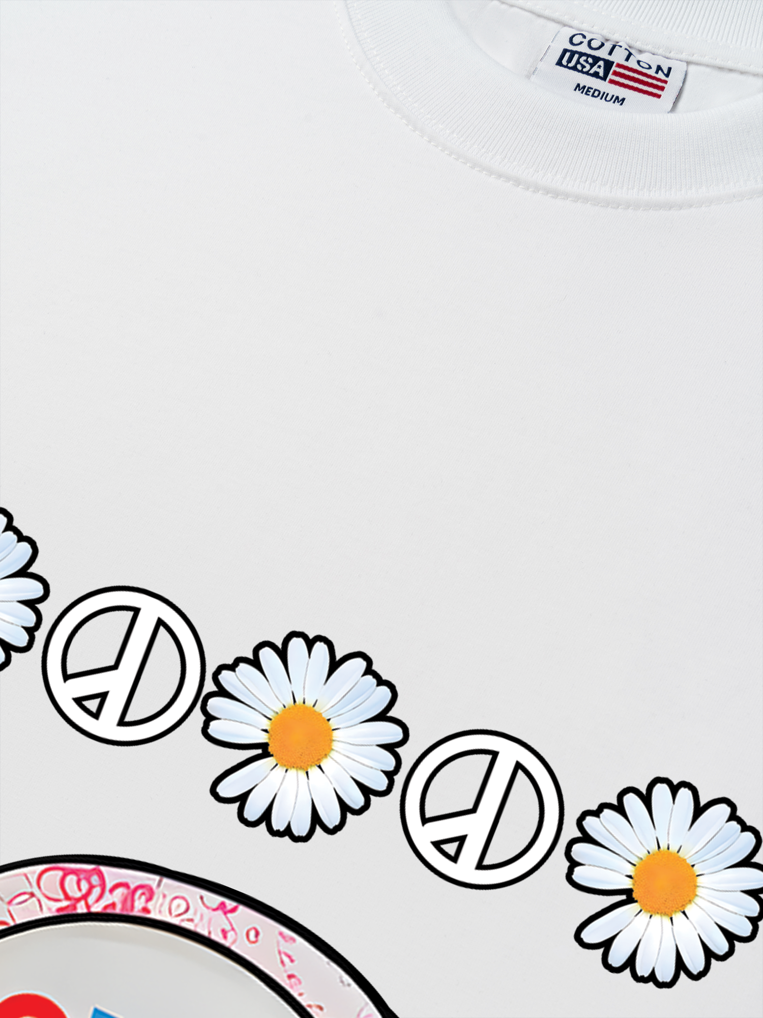 Áo Thun Relaxed Fit Floral With GD Chibi Daisy Flower