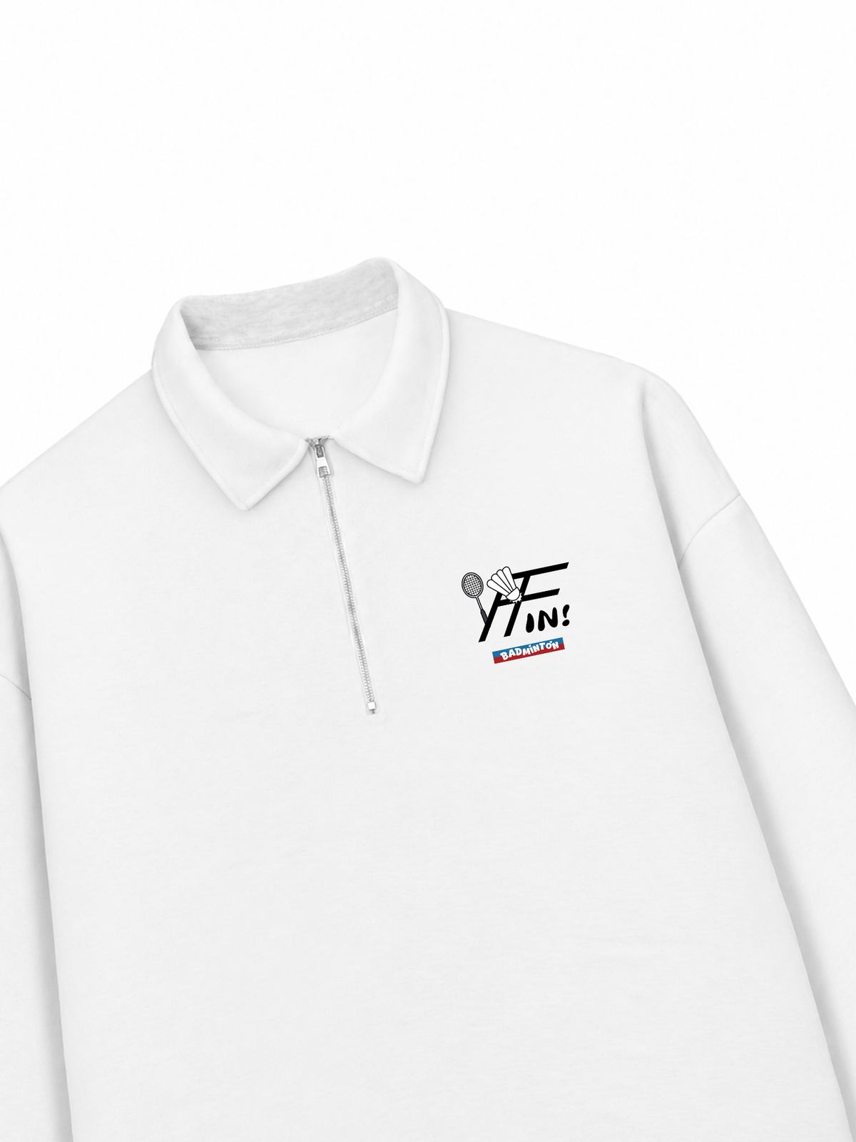 Áo Sweater Polo Nỉ Hai Da Badminton In