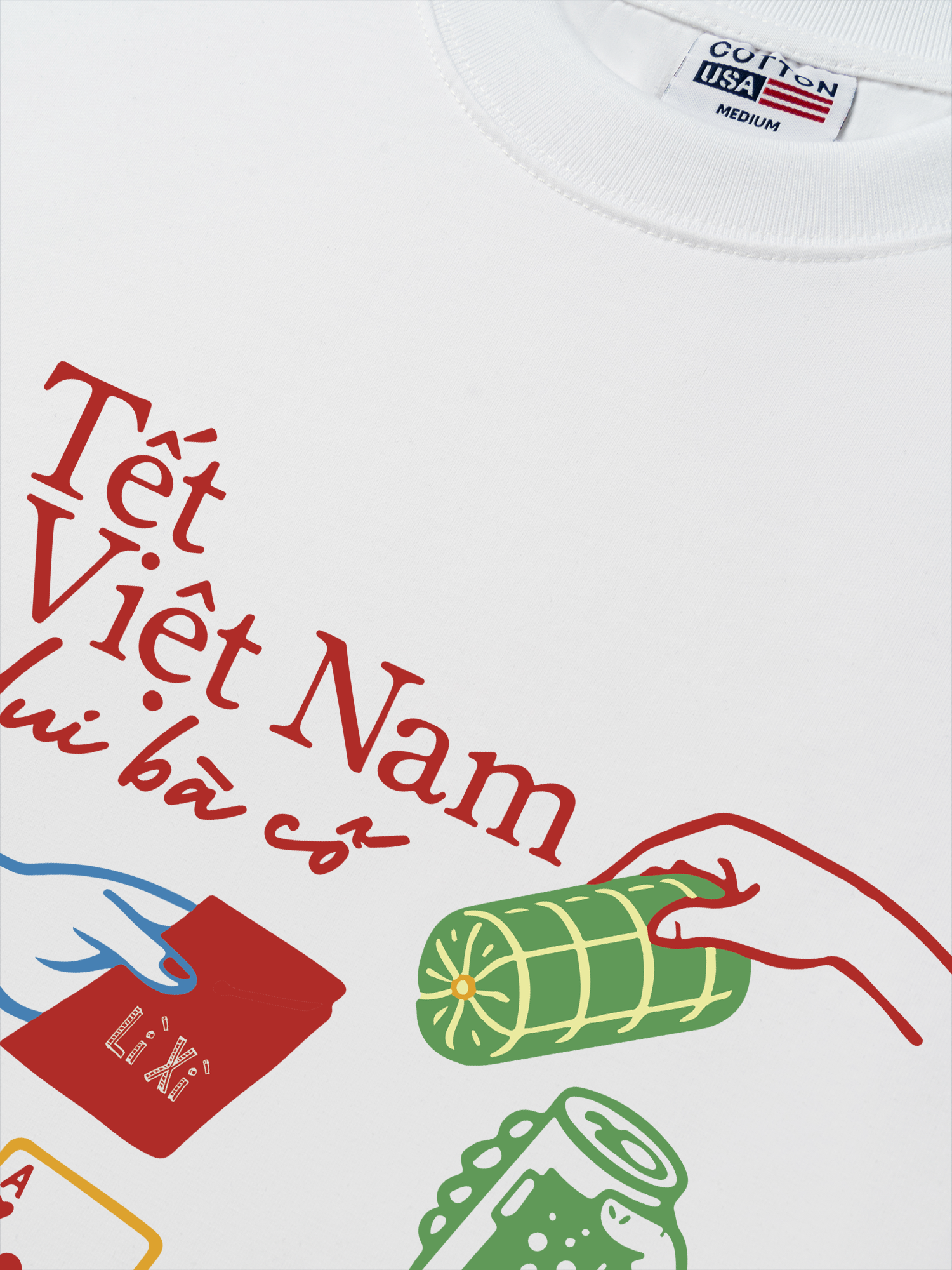 Áo Thun Relaxed Fit Tết Việt Nam Dui Bà Cố