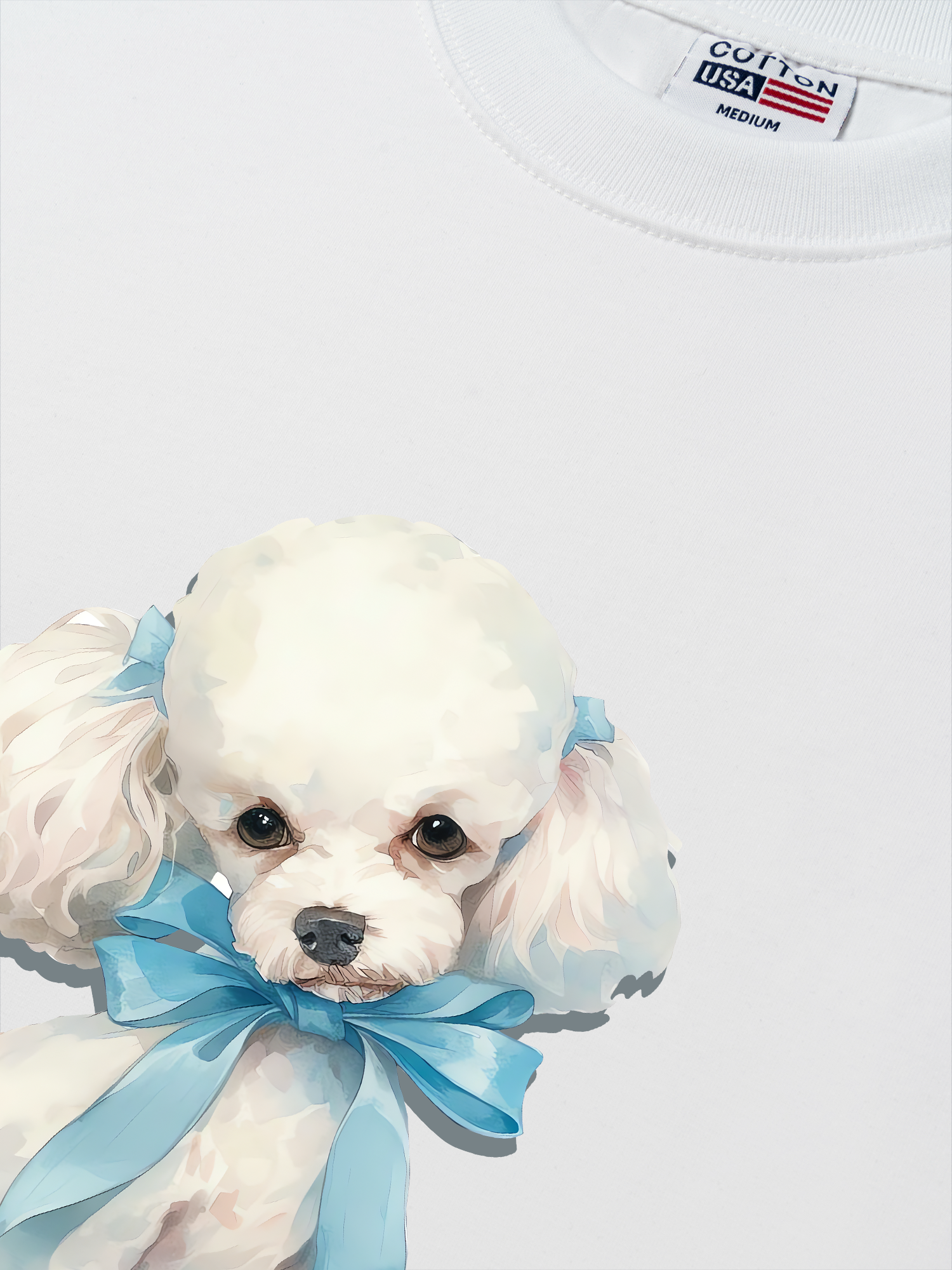 Áo Thun Relaxed Fit Soft Paw Cute Blue Puppy