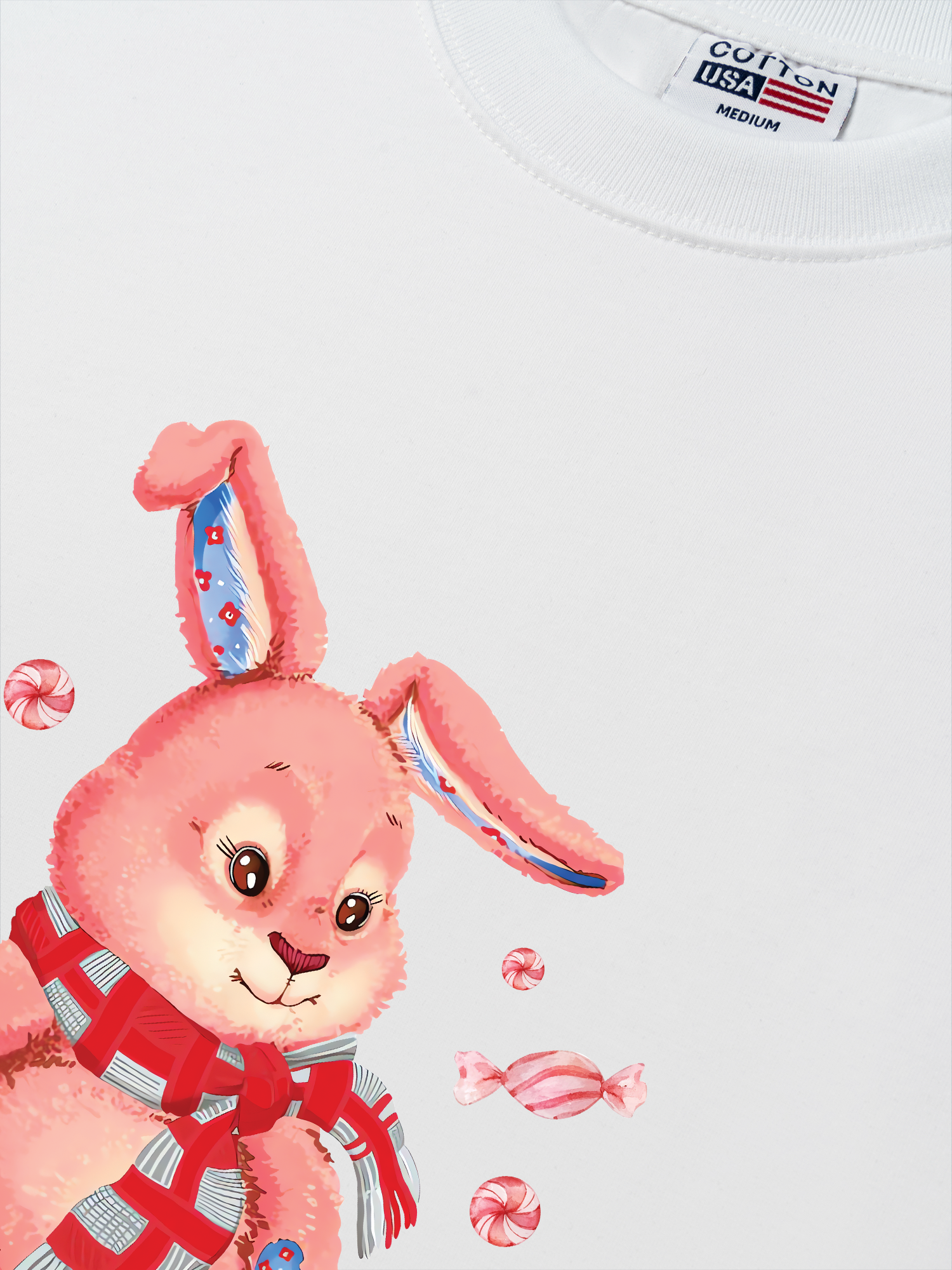 Áo Thun Relaxed Fit Soft Paw Pinky Bunny