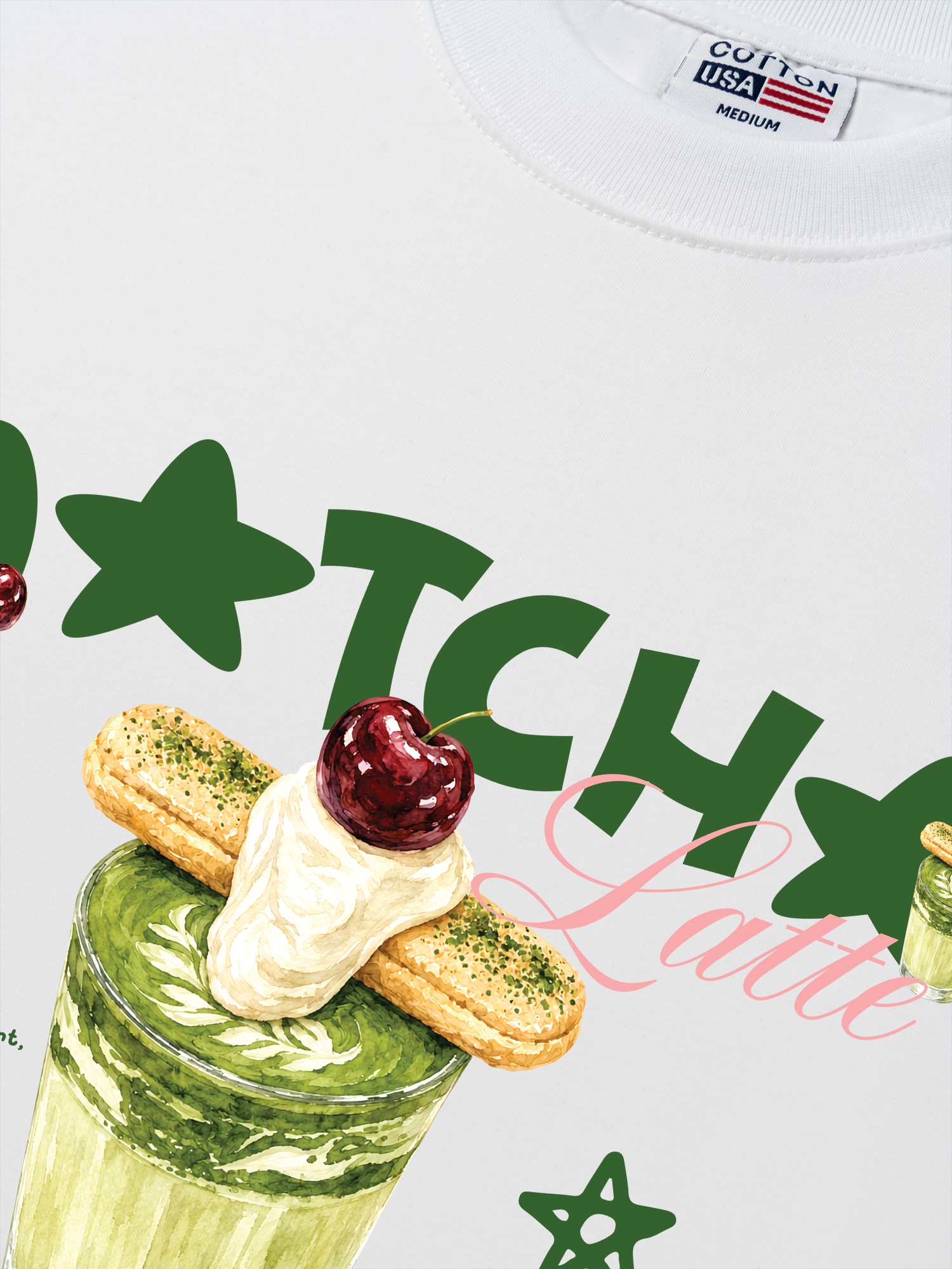 Áo Thun Relaxed Fit Daily Cup Matcha Latte Kem Cheese