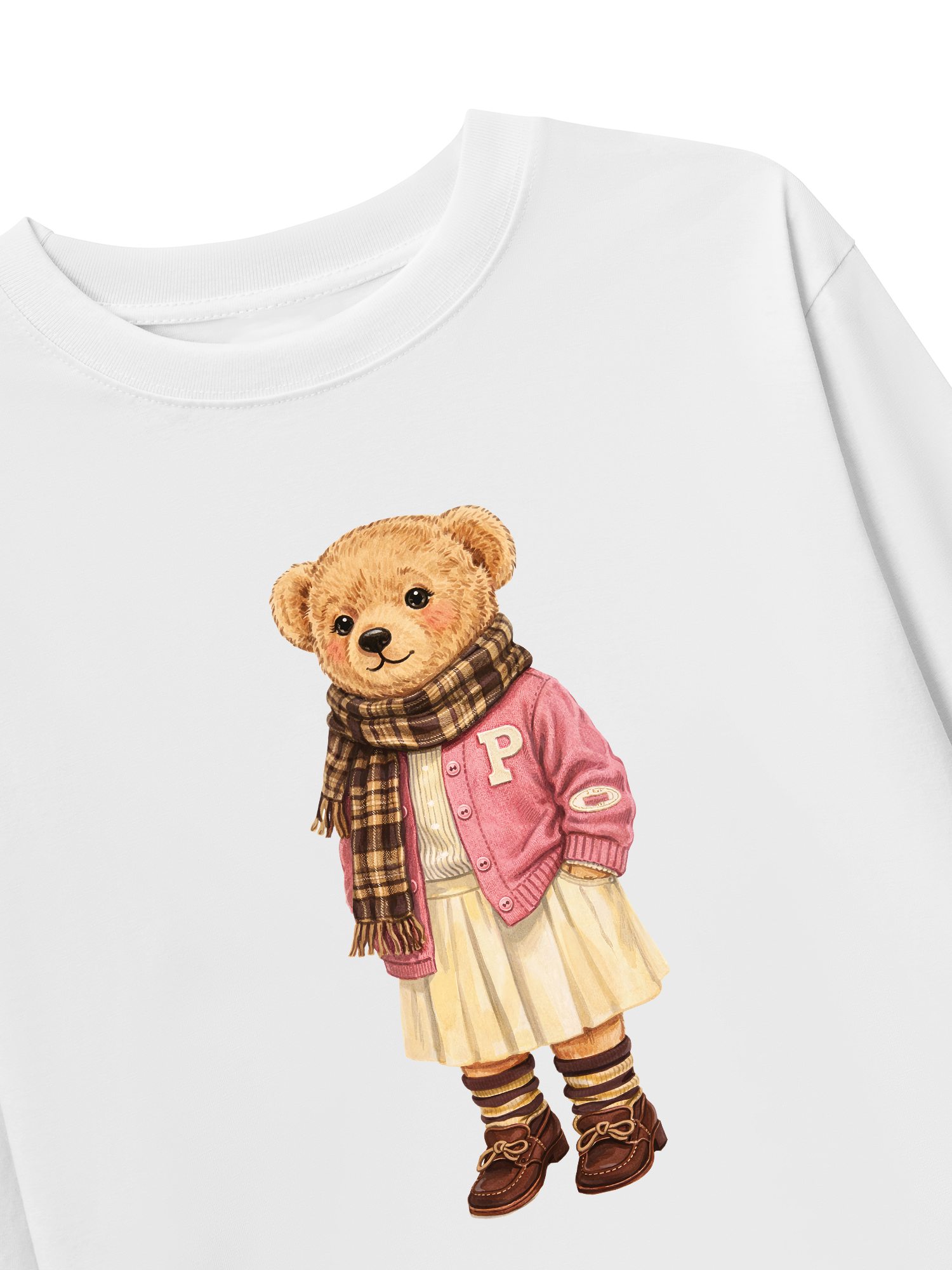 Áo Thun Dài Tay Pink Girl Bear