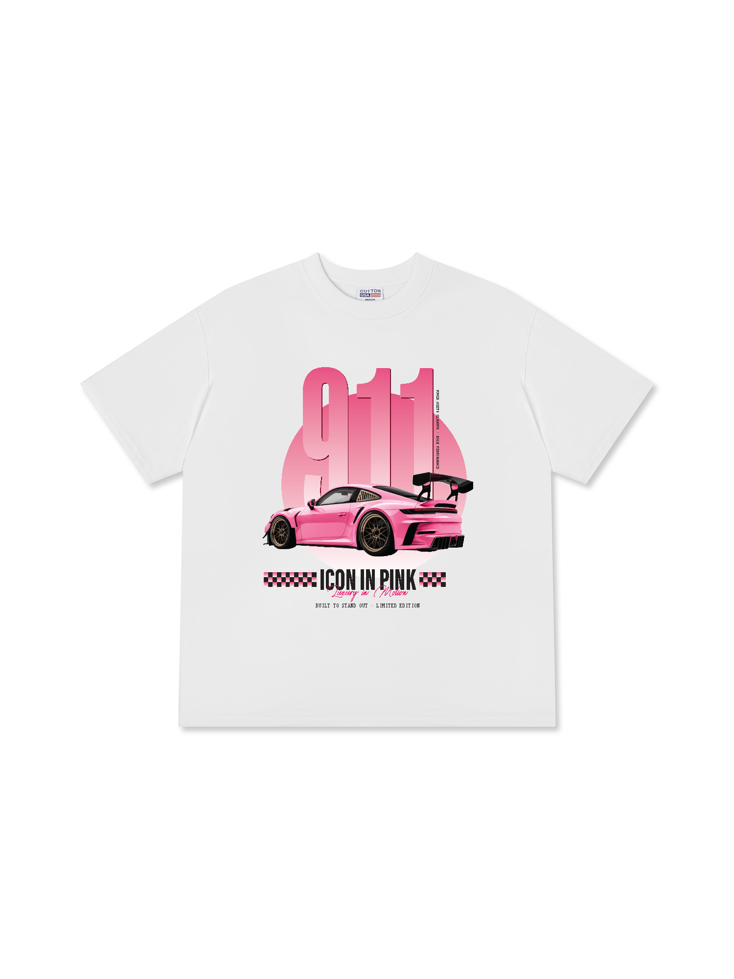 Áo Thun Relaxed Fit Car 911 Icon In Pink