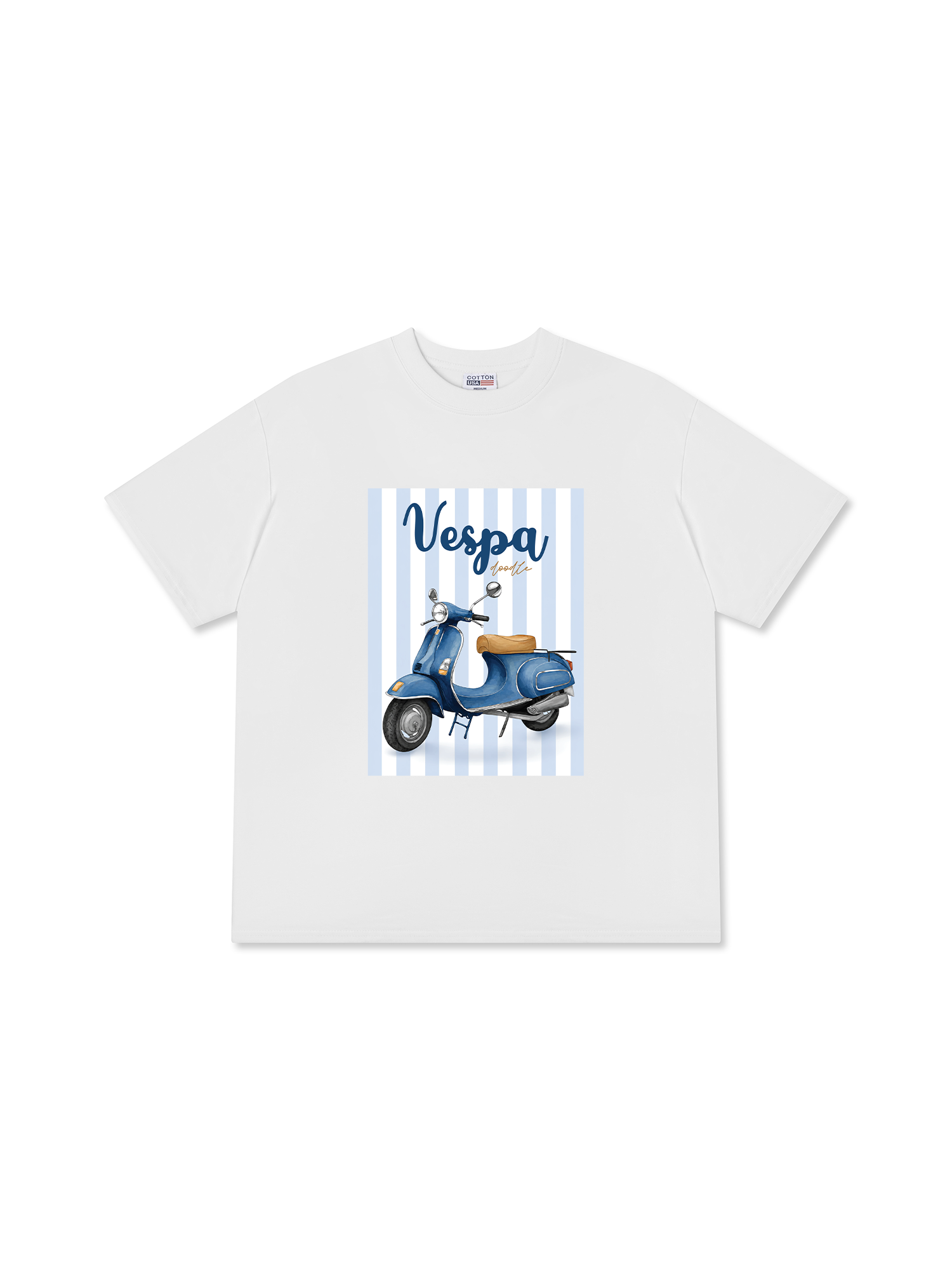 Áo Thun Relaxed Fit Motobike Vespa Doodle
