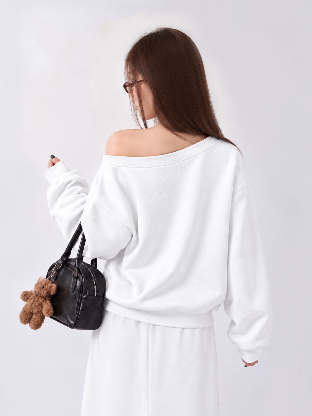Áo Sweater Lệch Vai Nỉ Hai Da Cotton USA Basic