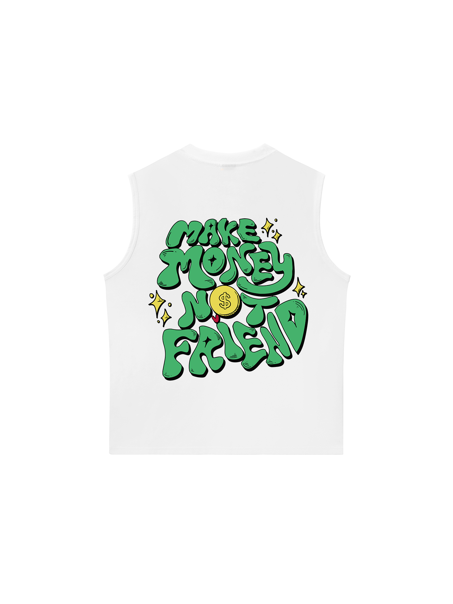 Áo Ba Lỗ Relaxed Fit Make Money Not Friend Greeny