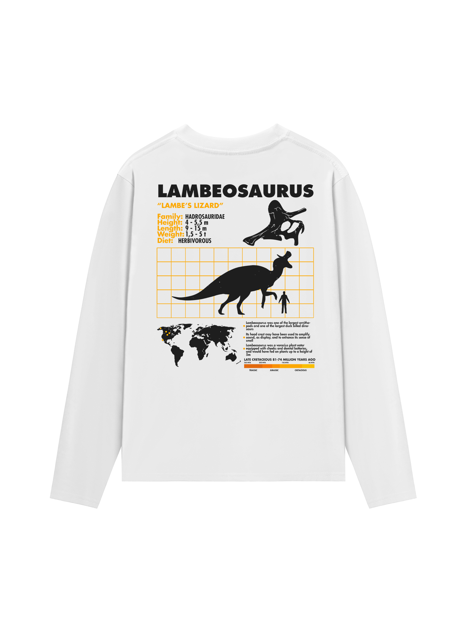 Áo Thun Dài Tay Wild Life Analysis Table Lambeosaurus