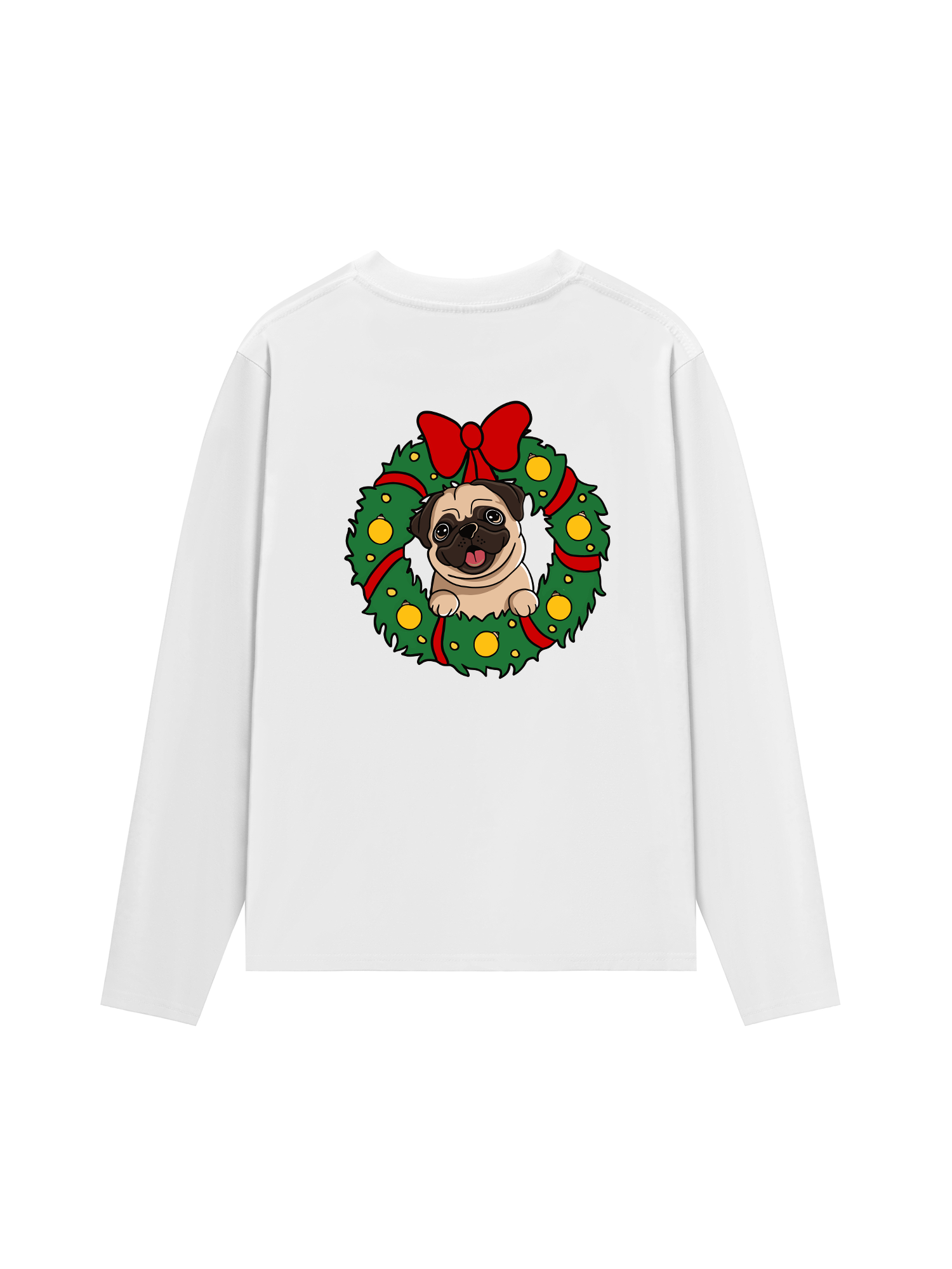 Áo Thun Dài Tay Pug In A Wreath