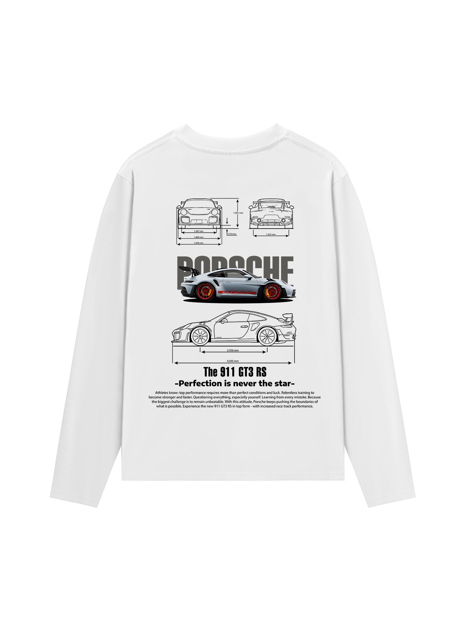 Áo Thun Dài Tay Porsche Blueprint 911 GT3 RS