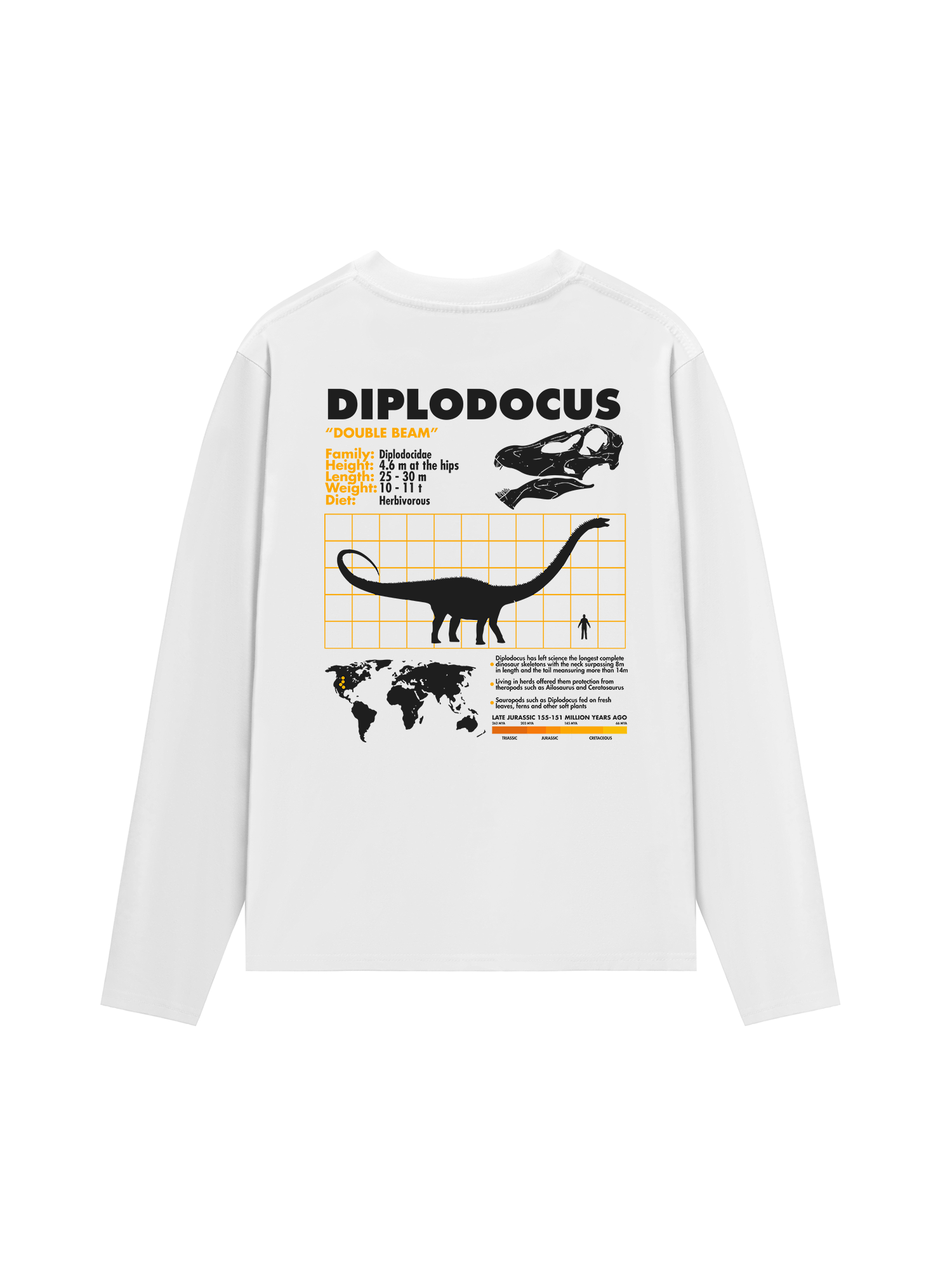 Áo Thun Dài Tay Wild Life Analysis Table Diplodocus