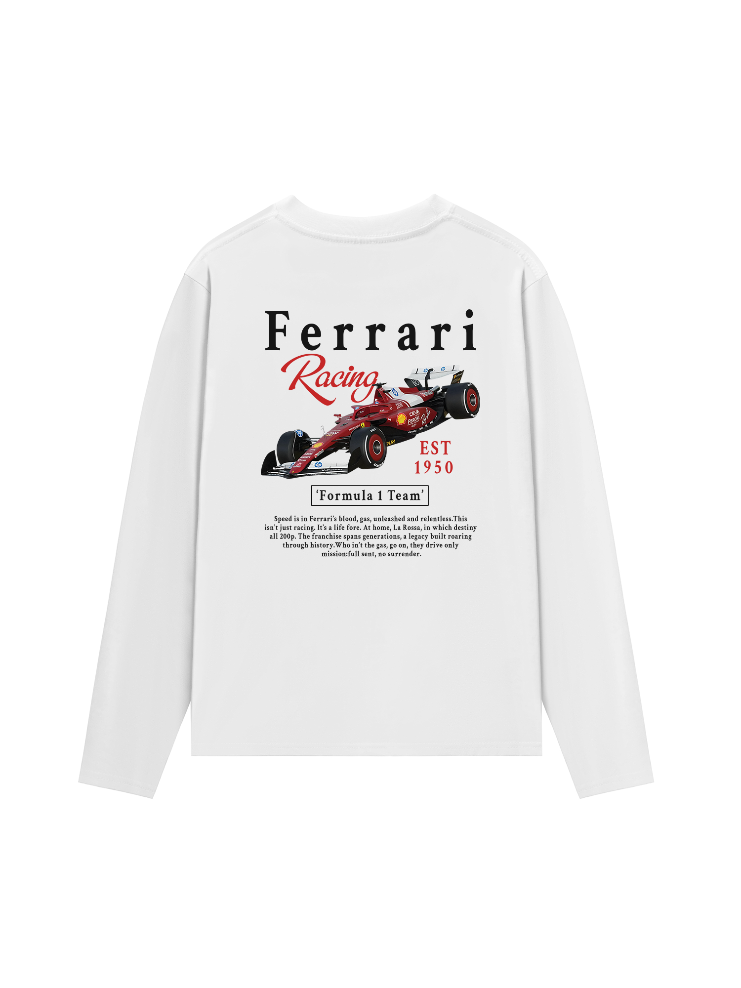 Áo Thun Dài Tay Ferrari Racing EST 1950