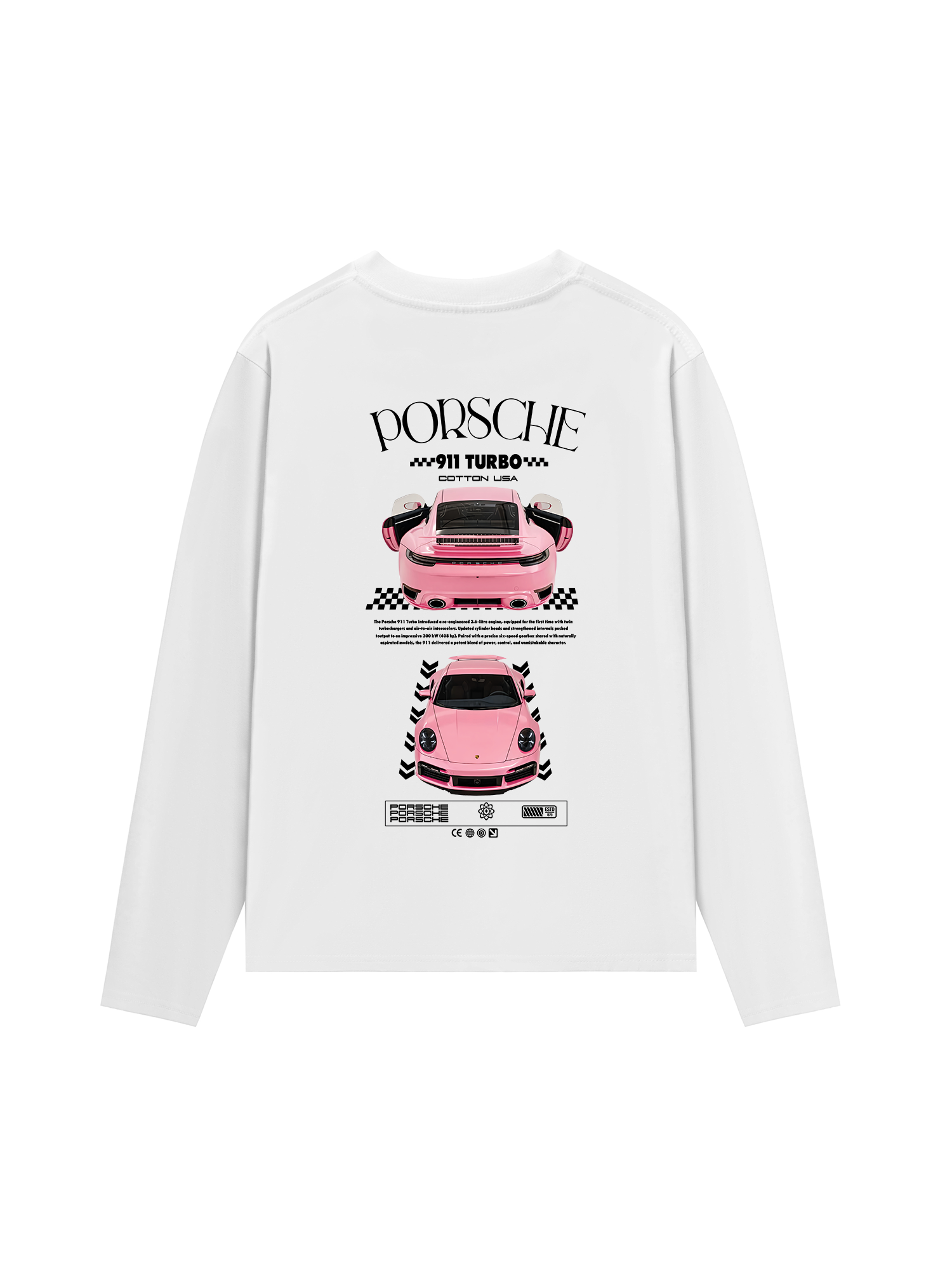 Áo Thun Dài Tay Pink Porsche 911 Turbo