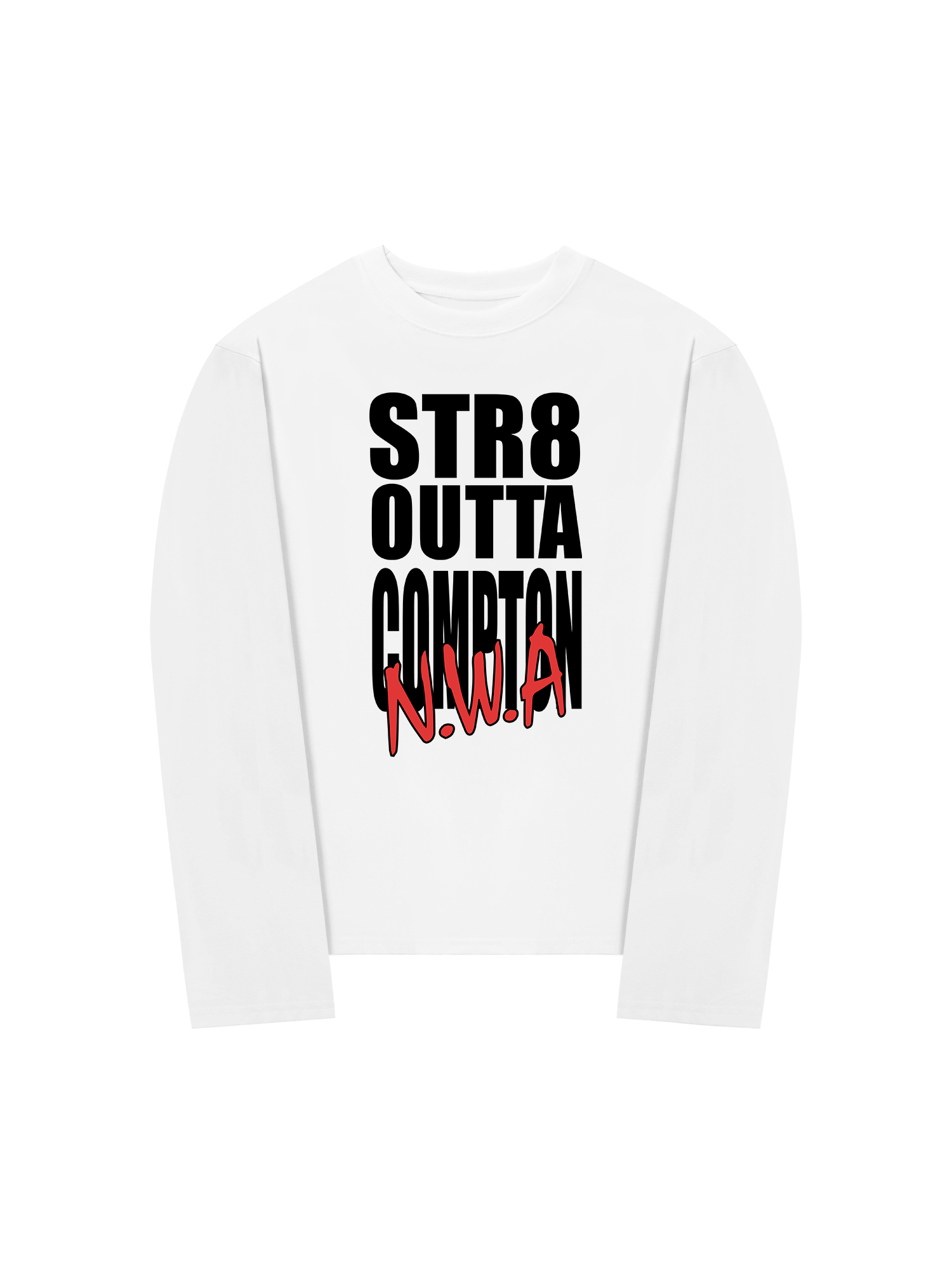 Áo Thun Dài Tay Rapper NWA Straight Outta Compton Typo
