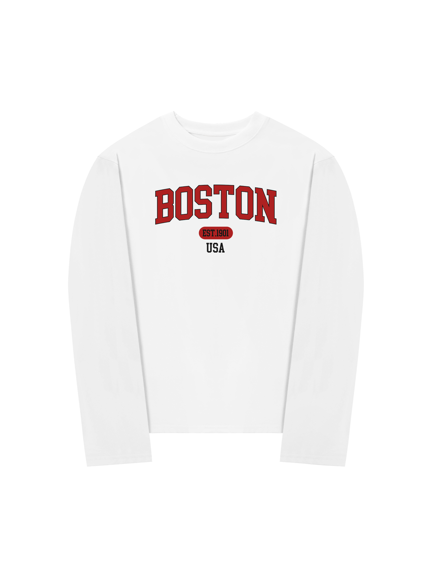 Áo Thun Dài Tay Baseball Collage Boston