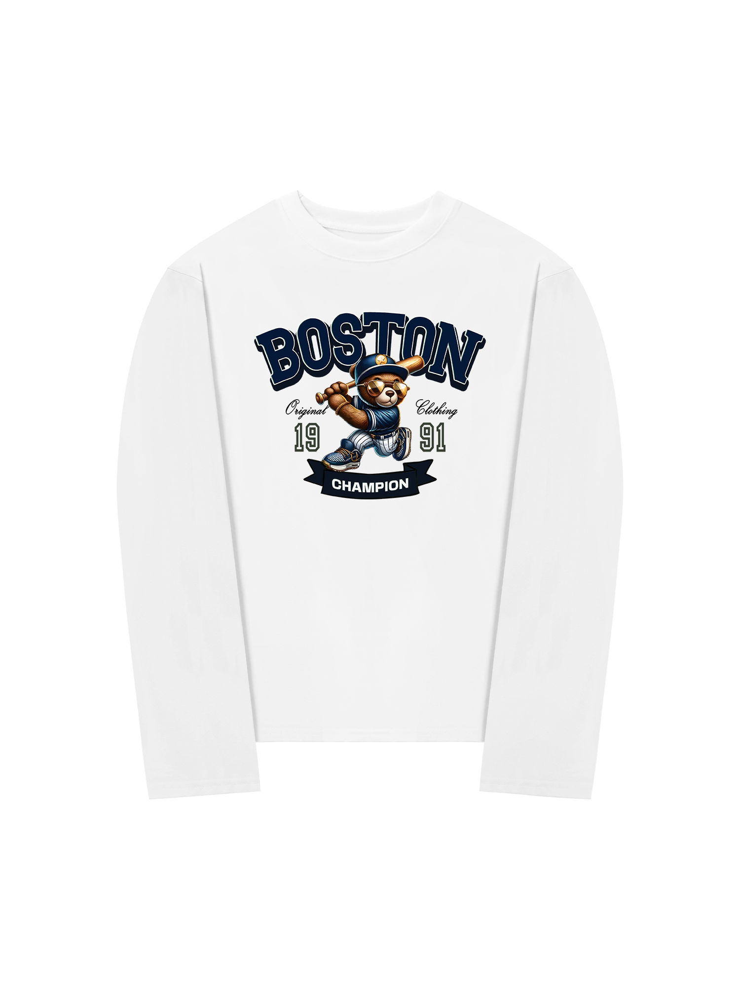 Áo Thun Dài Tay Baseball Boston Teddy