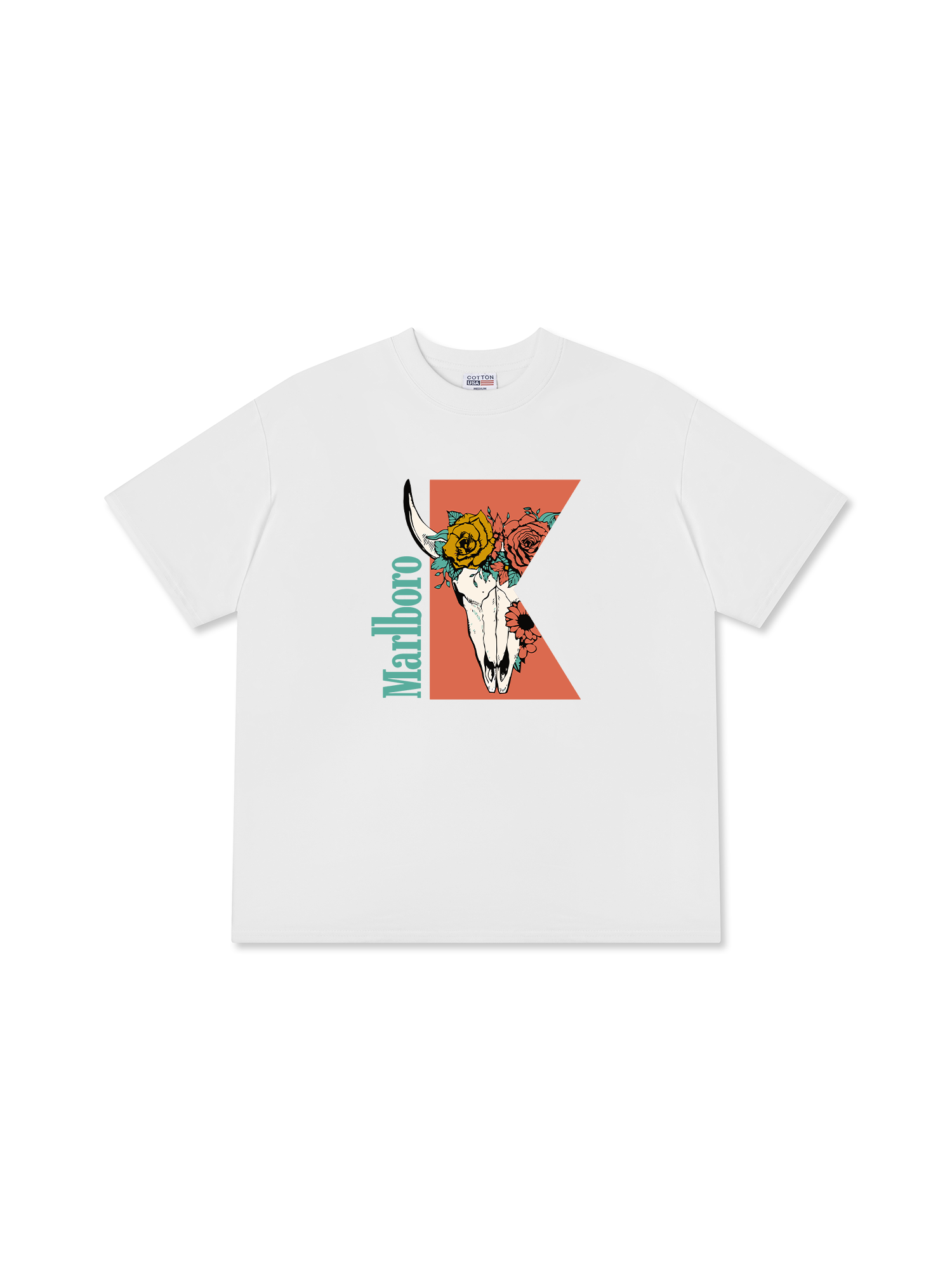 Áo Thun Relaxed Fit Marlboro Rose Skull