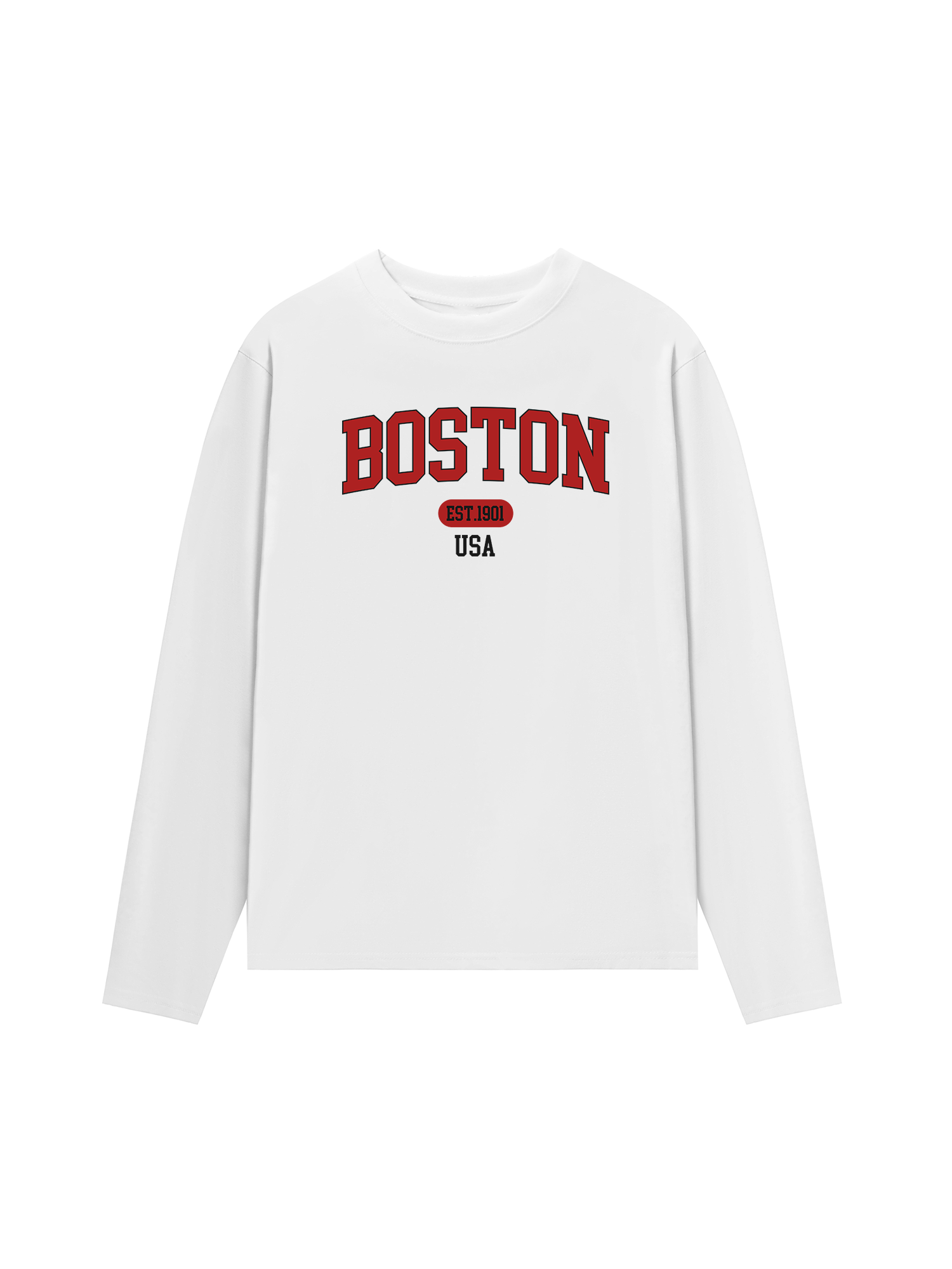 Áo Thun Dài Tay Baseball Collage Boston