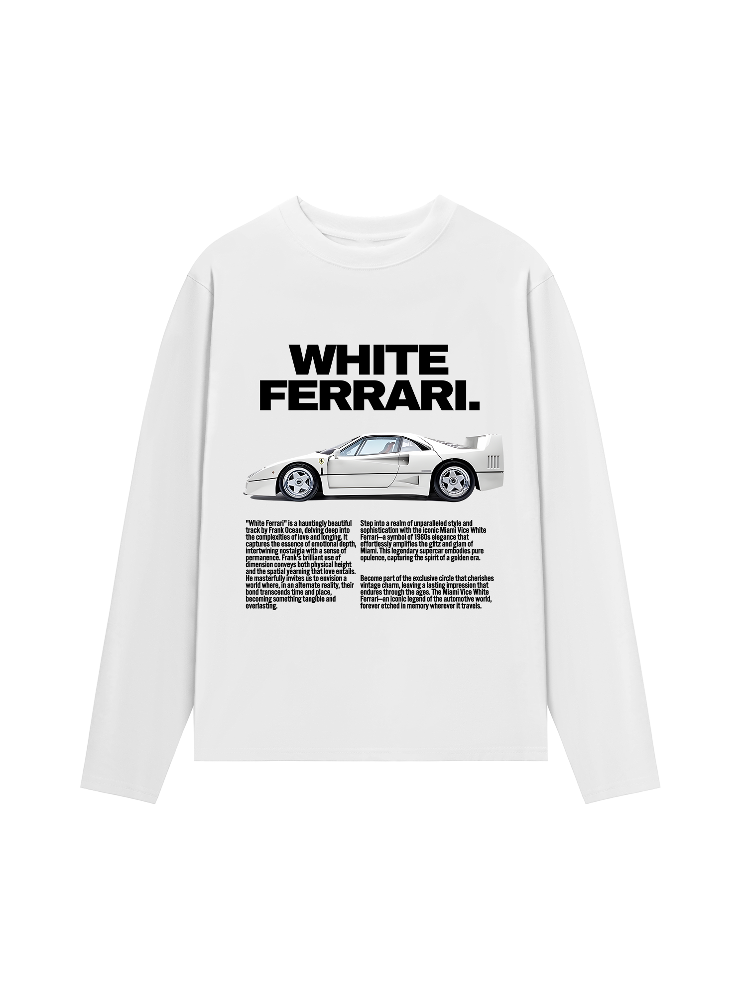 Áo Thun Dài Tay Ferrari White Brilliant
