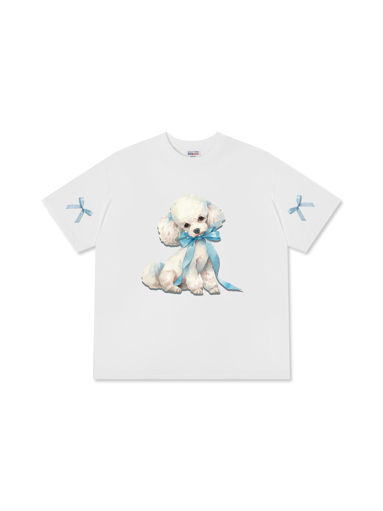 Áo Thun Relaxed Fit Soft Paw Cute Blue Puppy