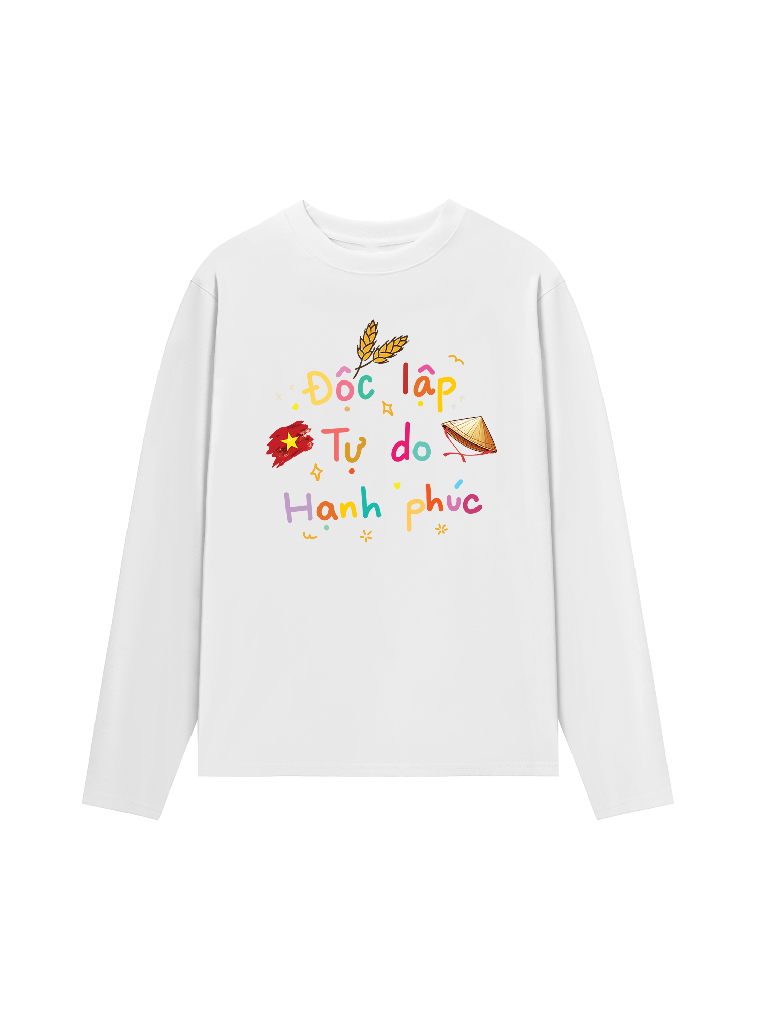 Áo Thun Dài Tay Độc Lập - Tự Do - Hạnh Phúc