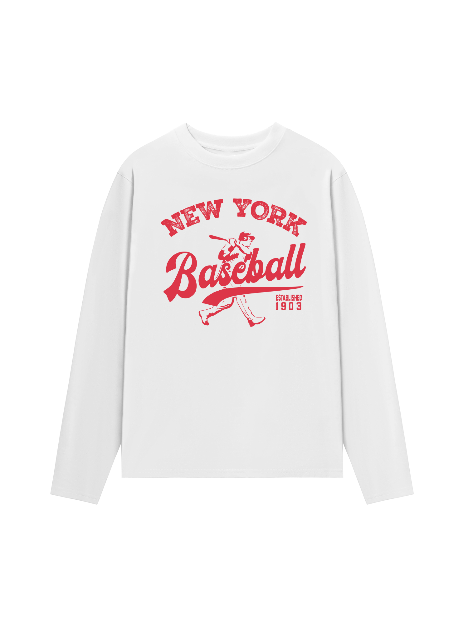 Áo Thun Dài Tay New York Baseball Pink