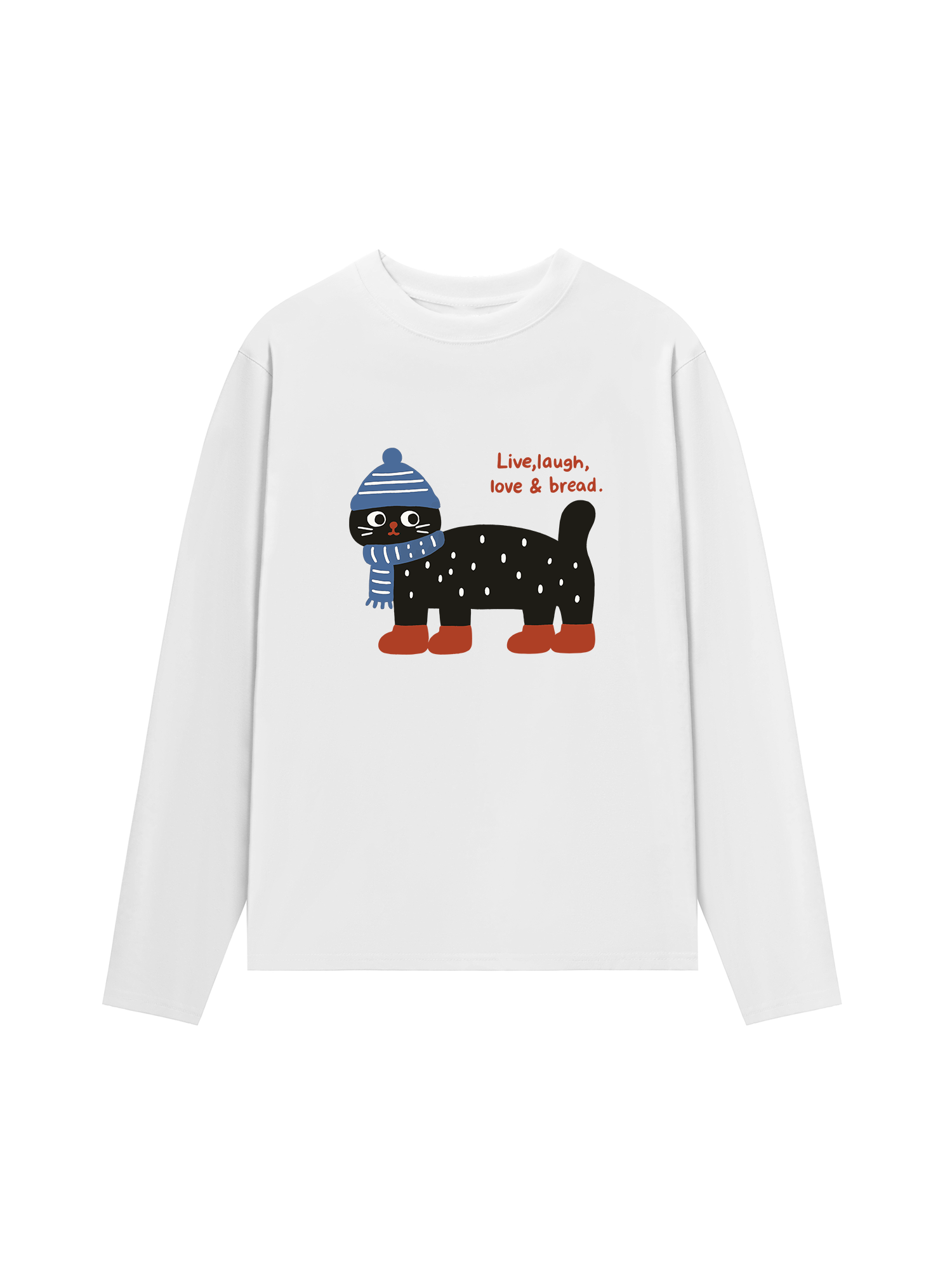 Áo Thun Dài Tay Cozy Day Live Laugh Cat