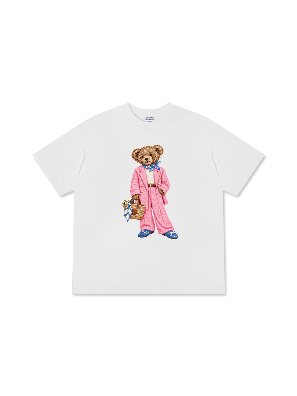 Áo Thun Relaxed Fit Bear Pink Vest