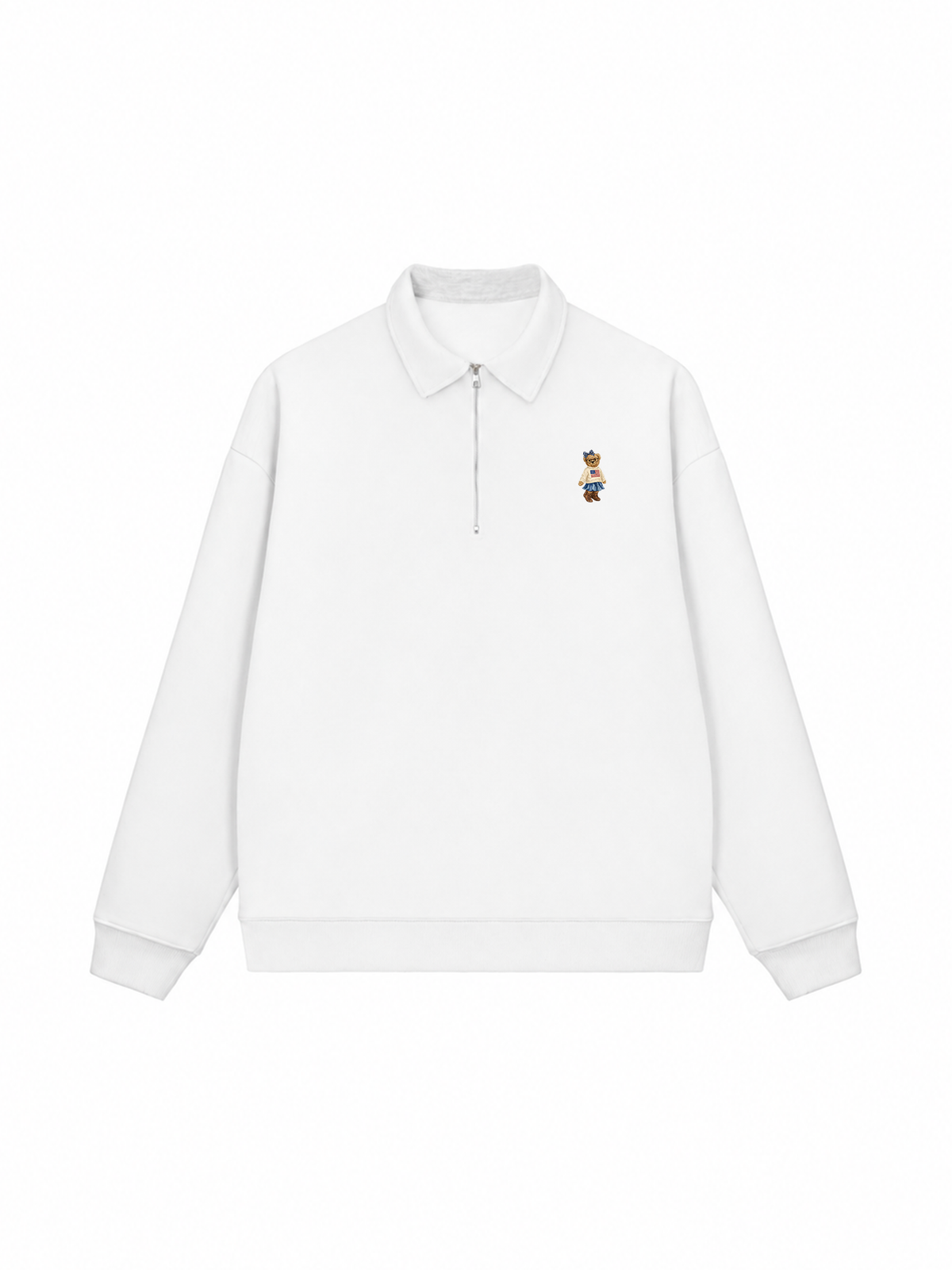 Áo Sweater Polo Nỉ Hai Da Soft Girl Bear