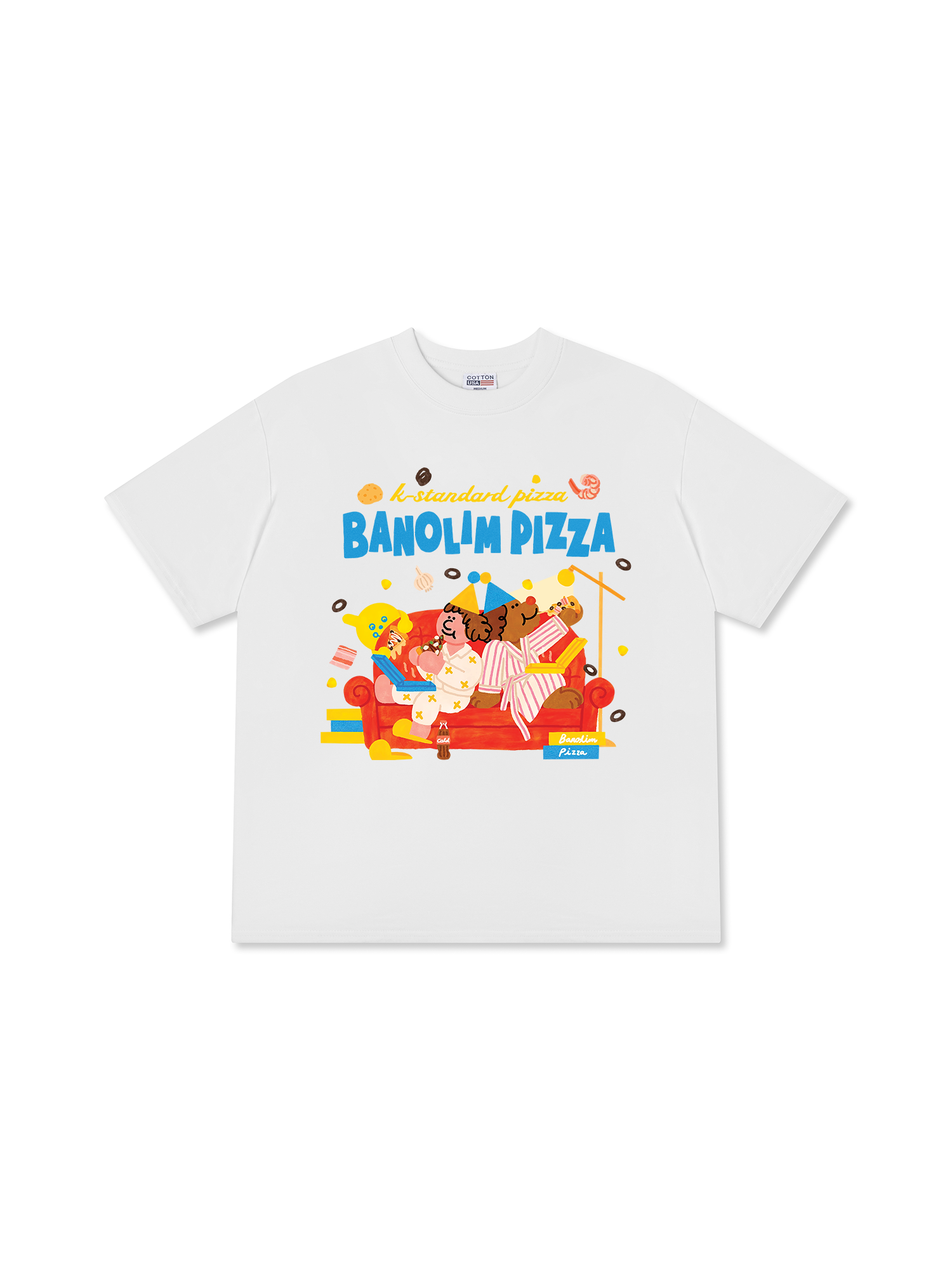 Áo Thun Relaxed Fit Yummy Mood Banolim Pizza