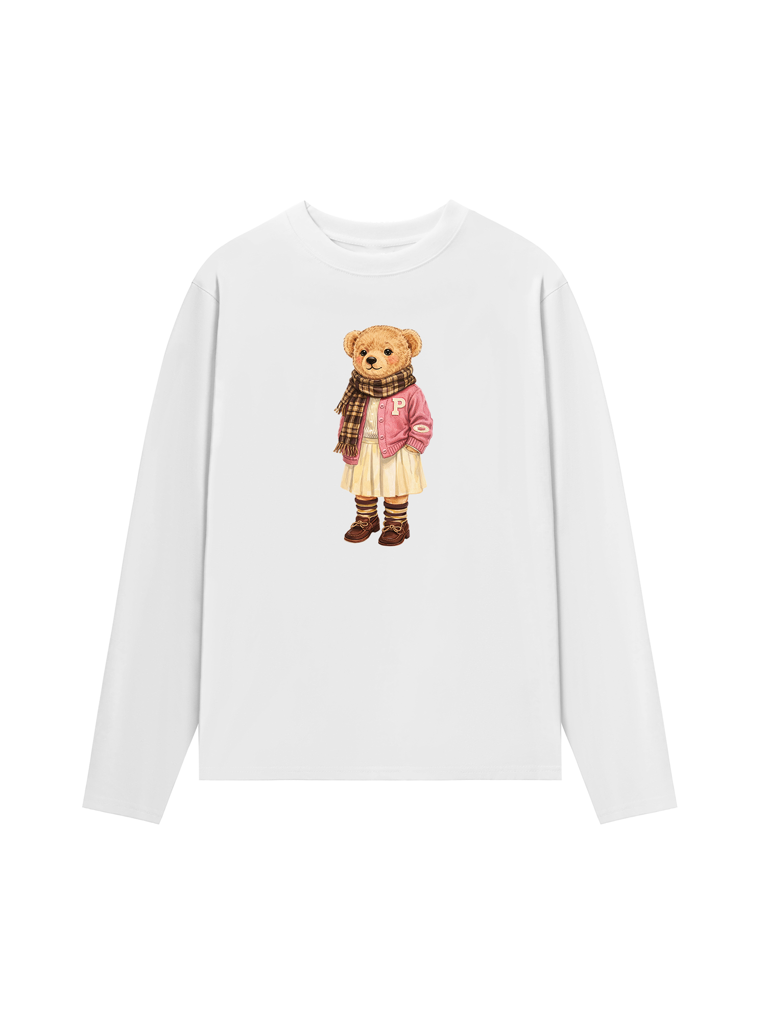 Áo Thun Dài Tay Pink Girl Bear