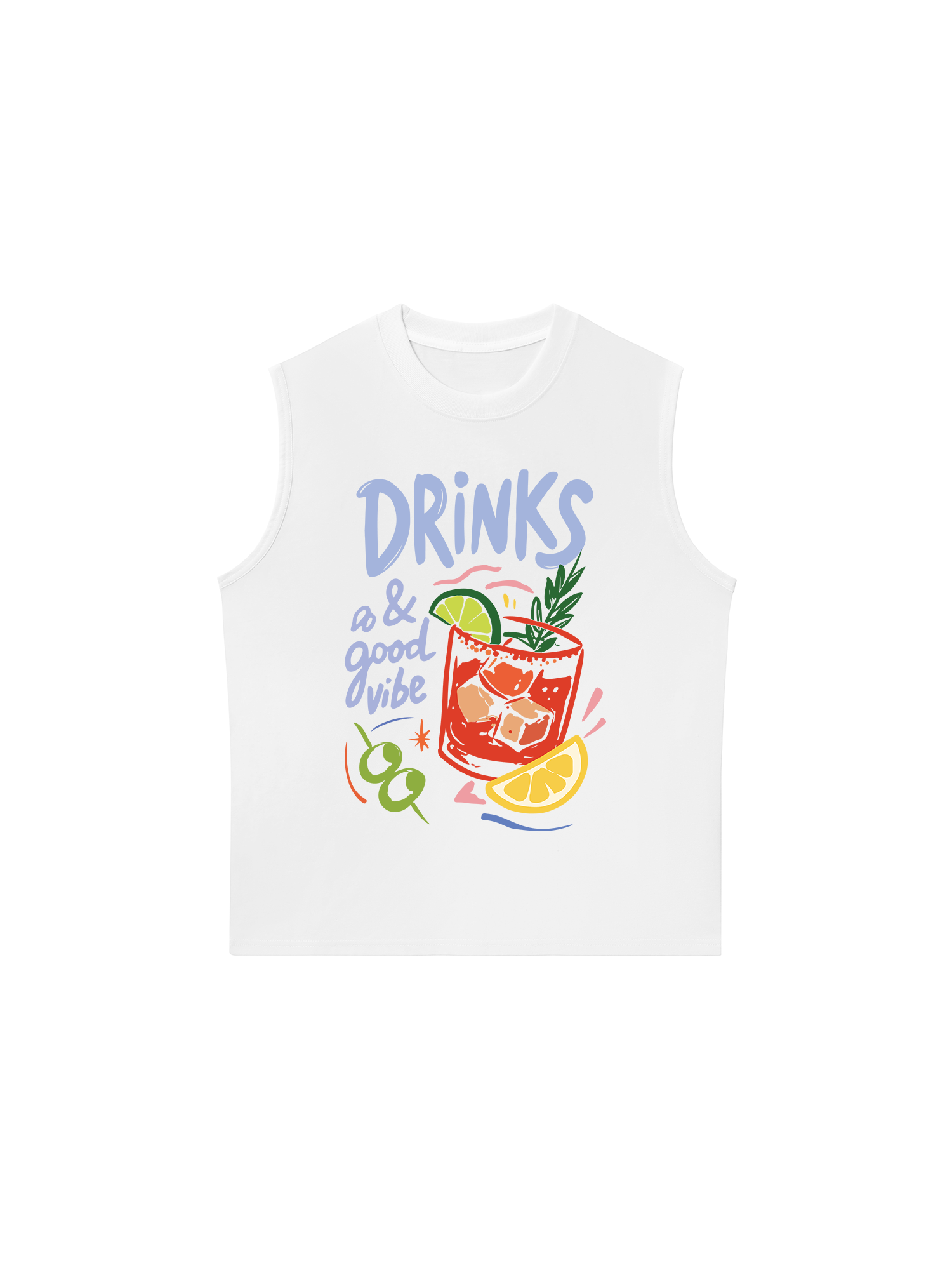 Áo Ba Lỗ Relaxed Fit Drinks a& Good Vibes