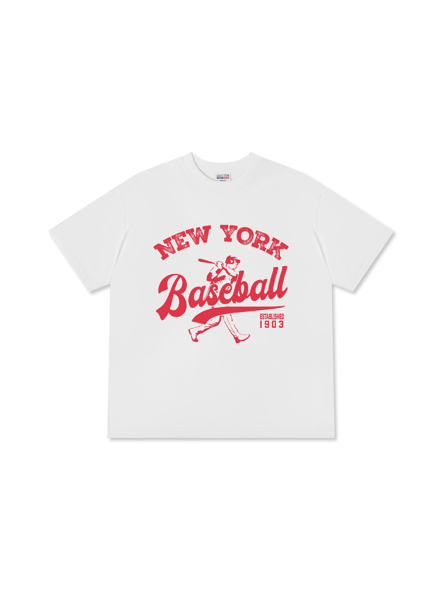 Áo Thun Relaxed Fit New York Baseball Pink
