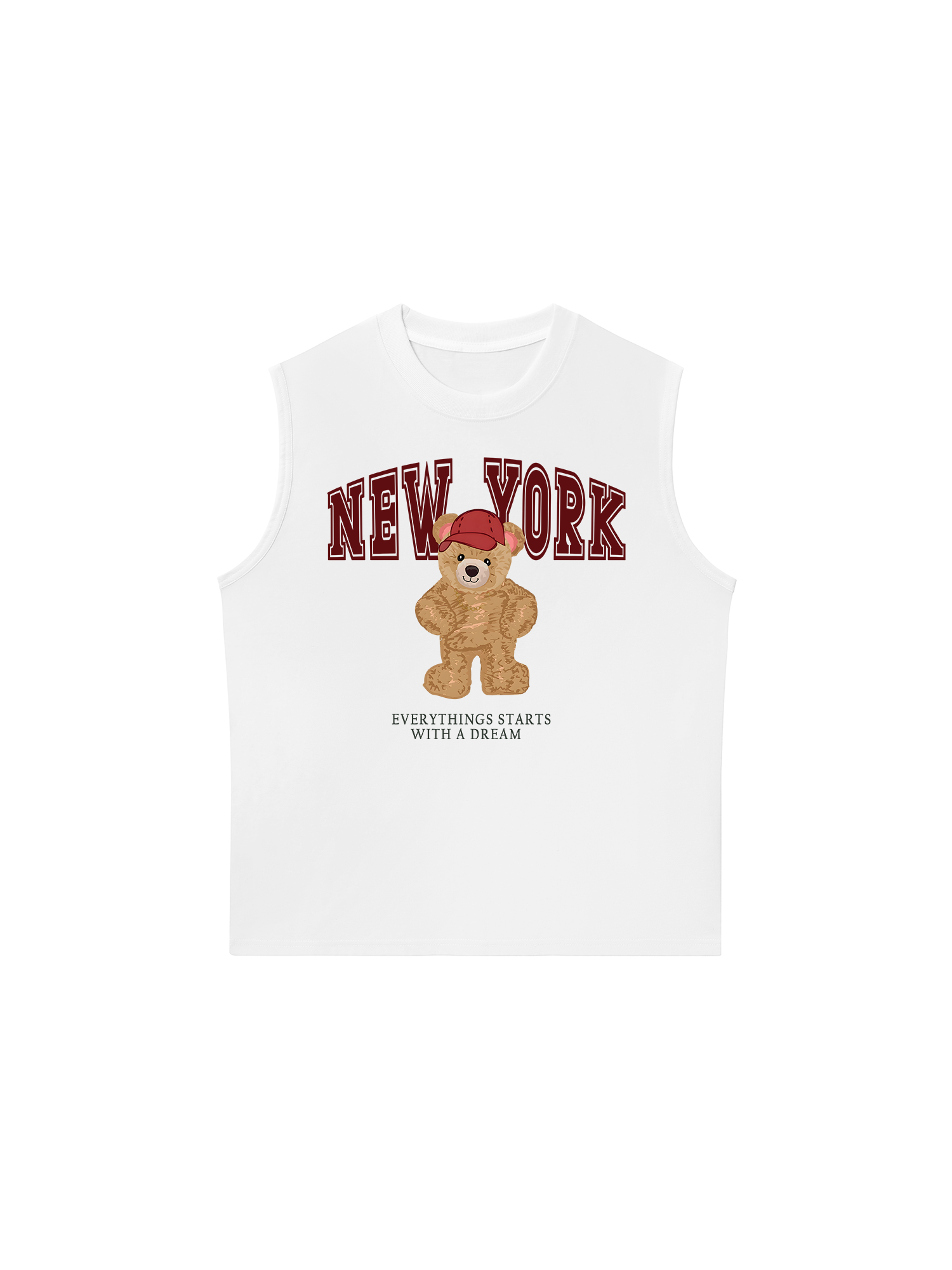 Áo Ba Lỗ Relaxed Fit City New York Red Bear