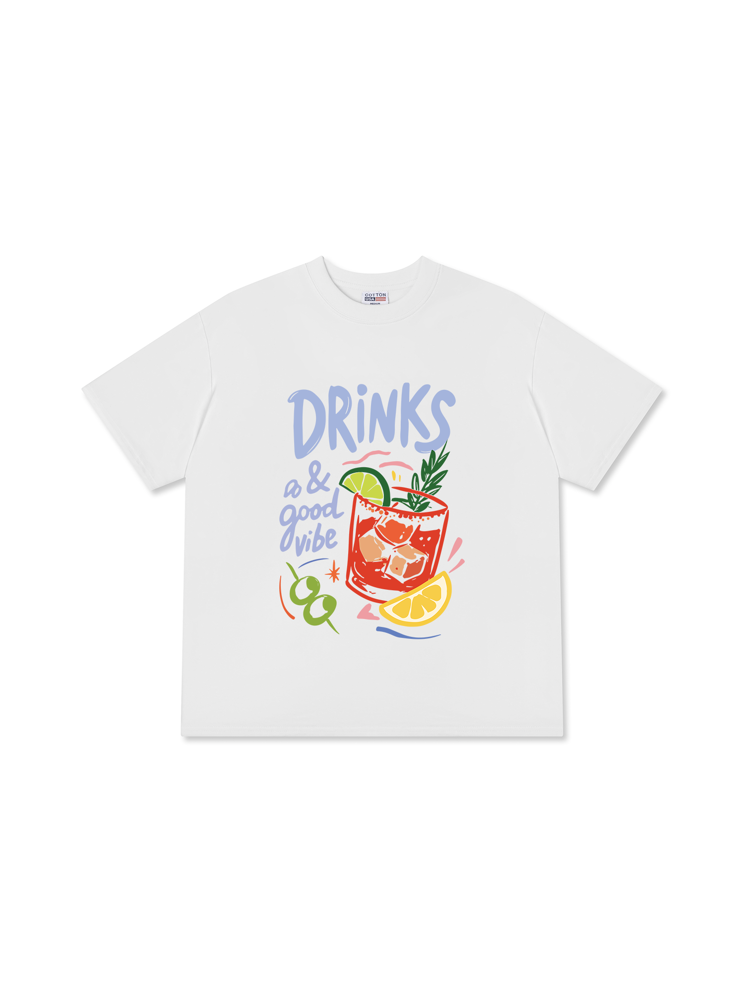 Áo Thun Relaxed Fit Drinks a & Good Vibes