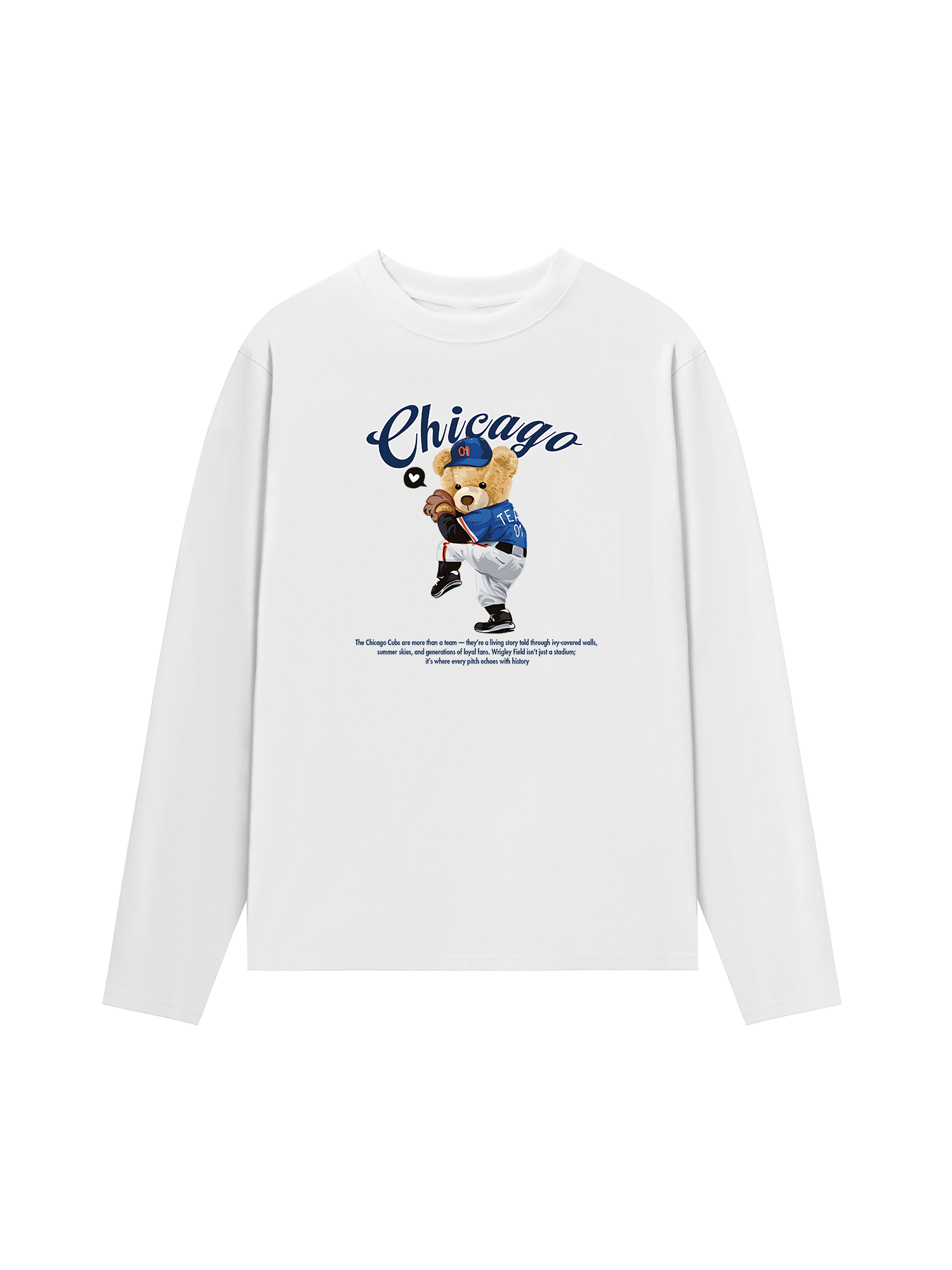 Áo Thun Dài Tay Baseball Chicago Cubs