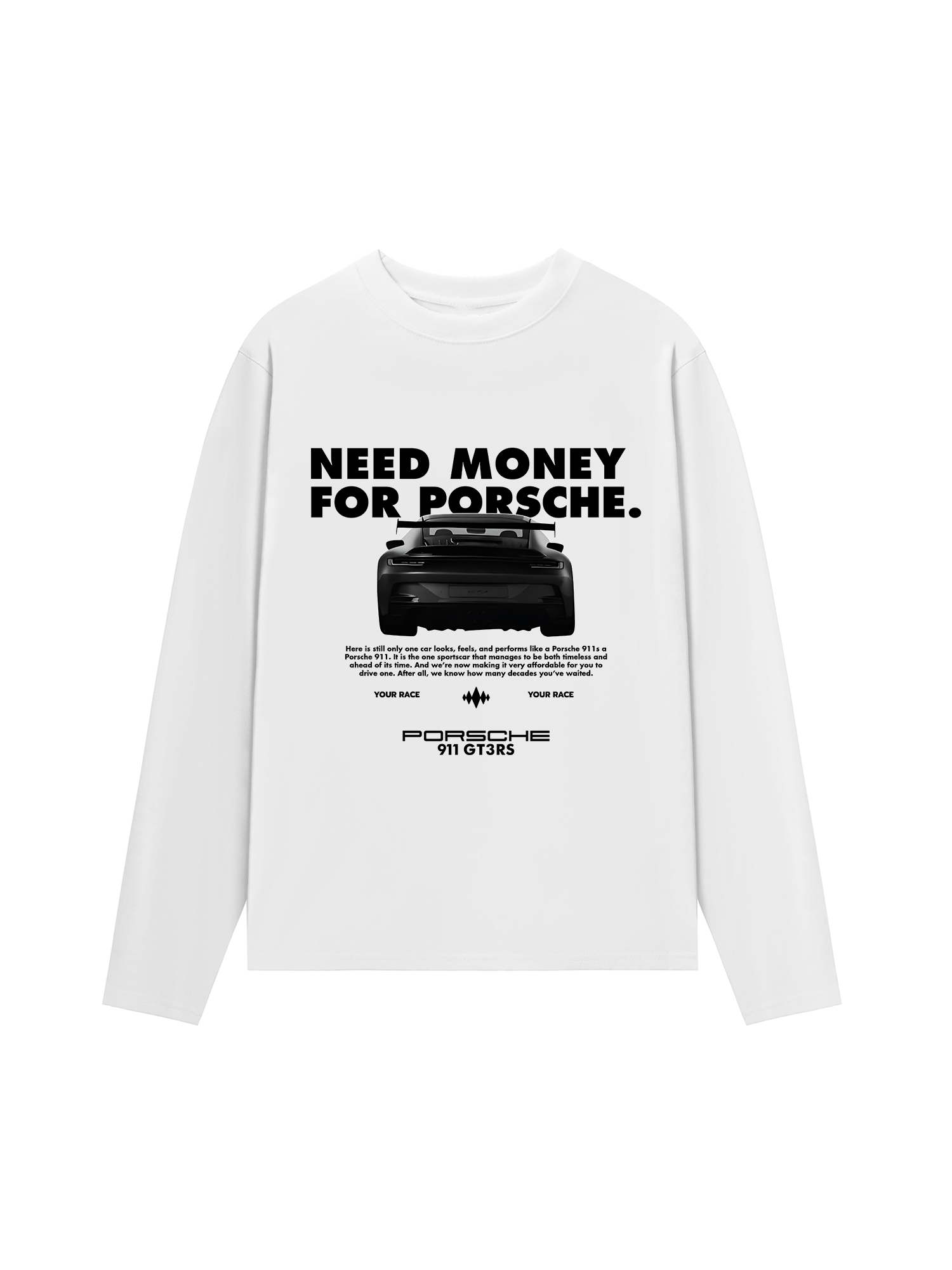 Áo Thun Dài Tay Porsche All Black 911 GT3RS