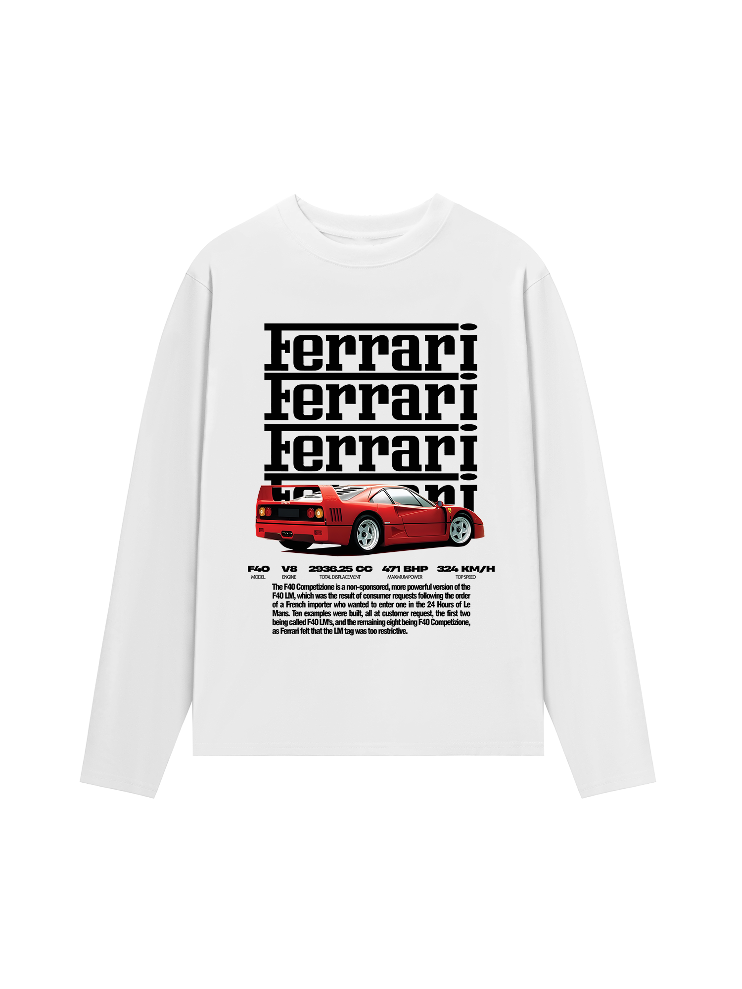 Áo Thun Dài Tay Ferrari Competizione F-40