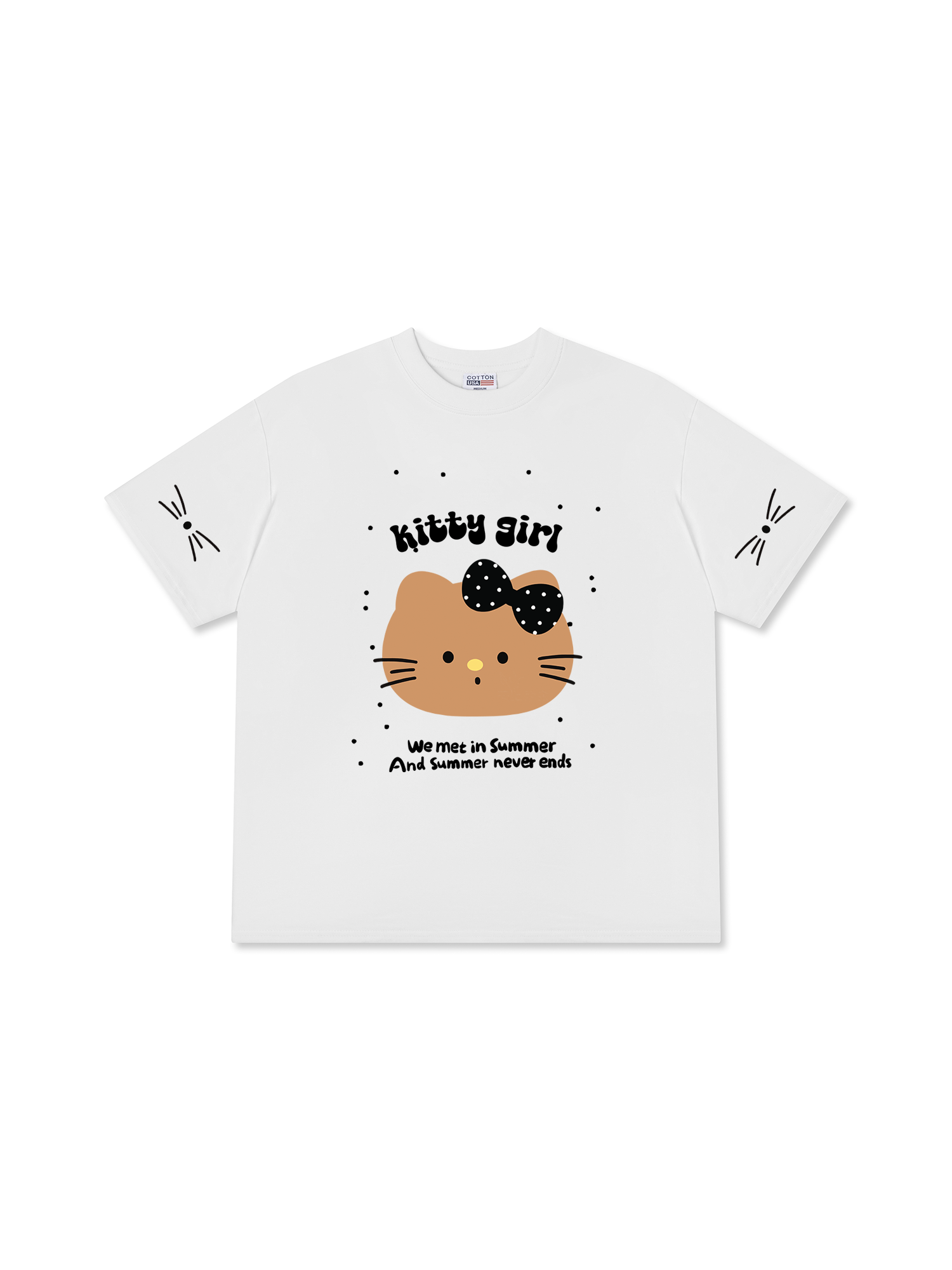 Áo Thun Relaxed Fit Soft Paw Kitty Girl