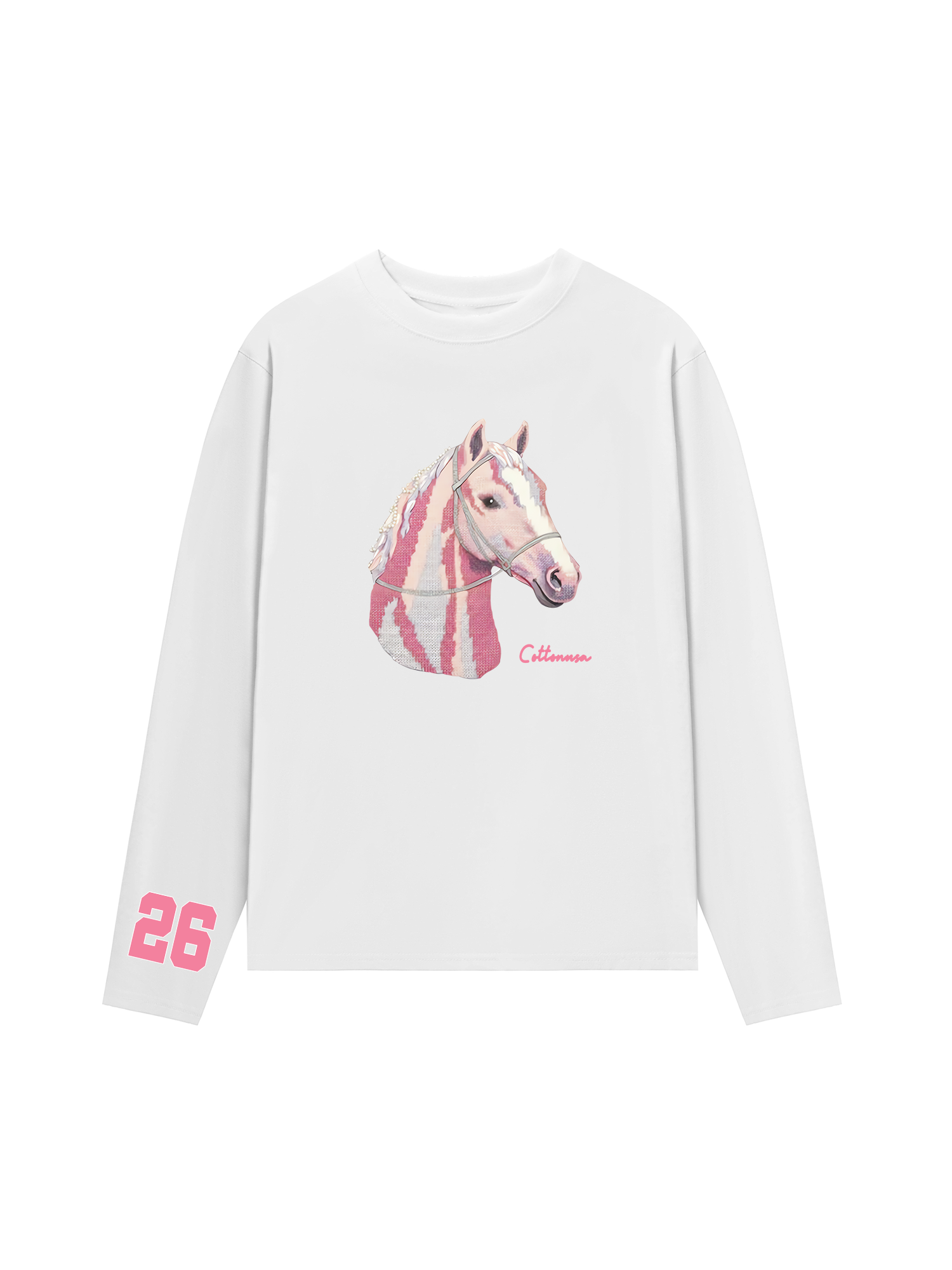 Áo Thun Dài Tay Cute Pink Horse