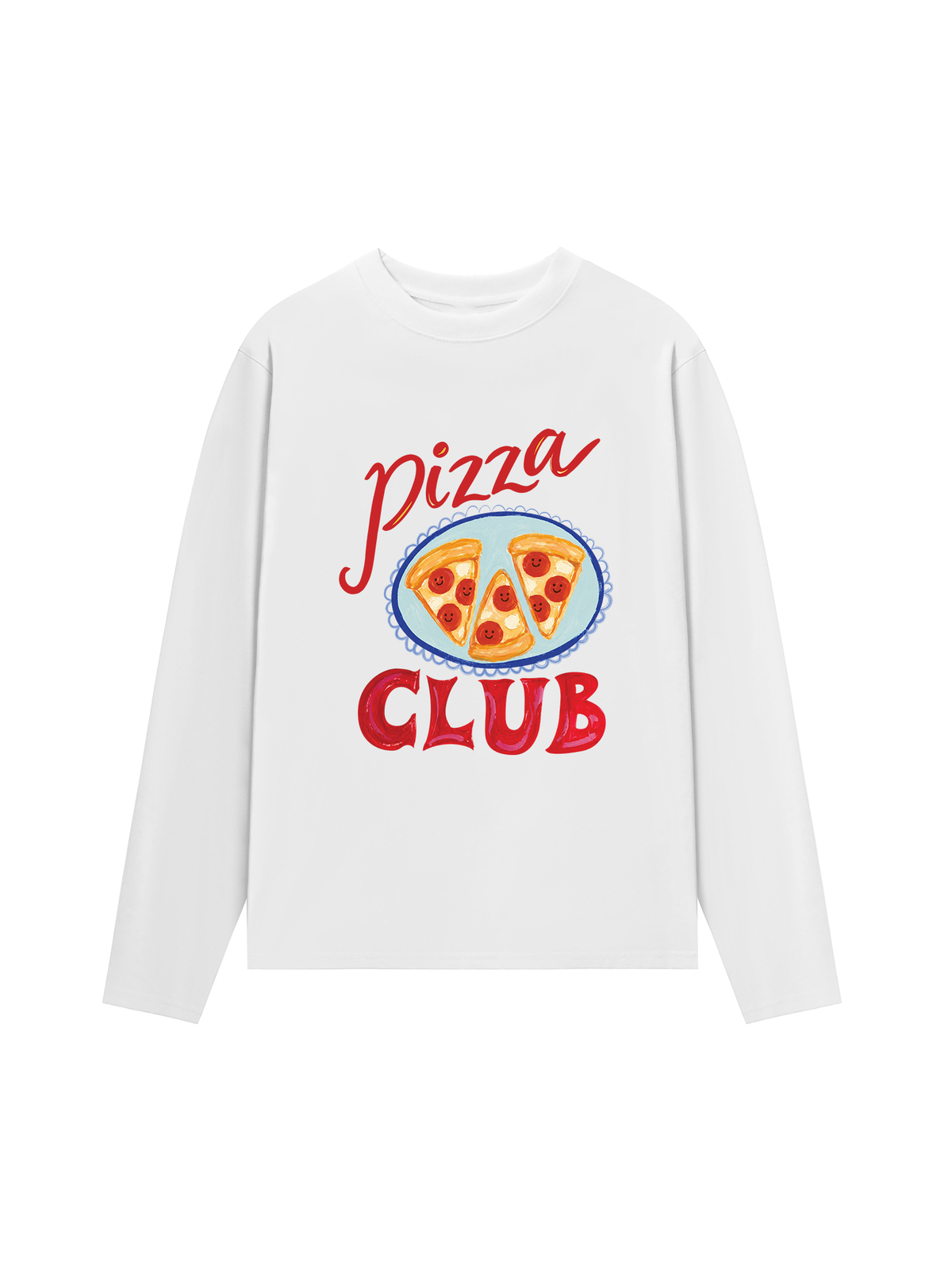 Áo Thun Dài Tay Yummy Mood Pizza Girl Club