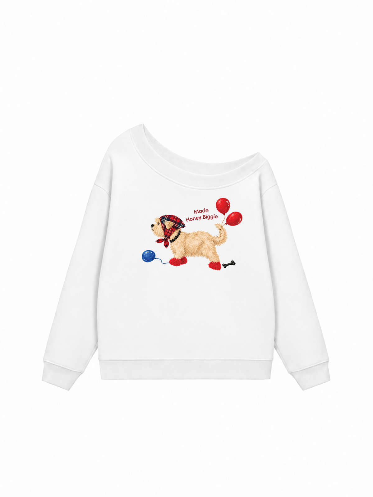 Áo Sweater Lệch Vai Nỉ Hai Da Made Honey Biggie